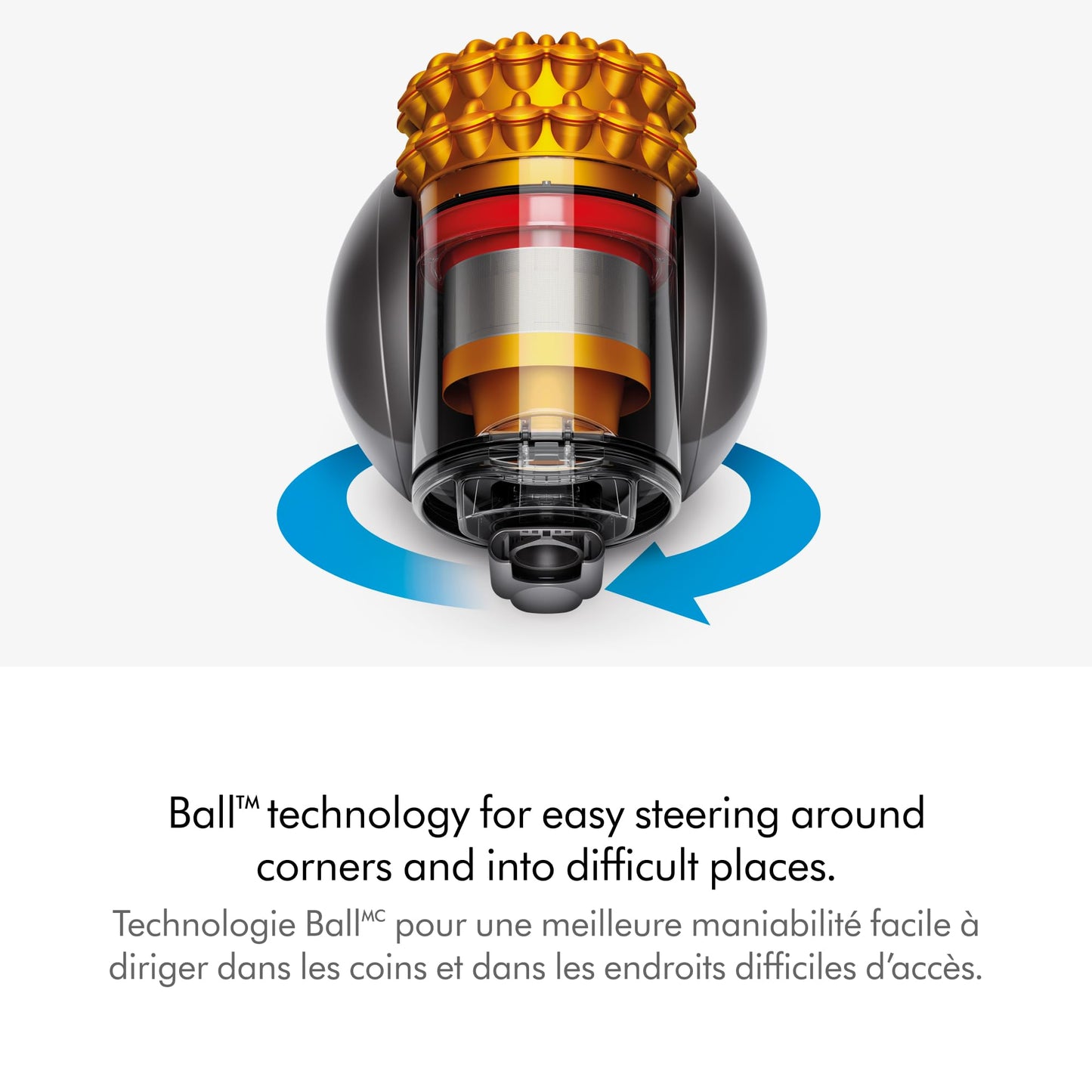 Aspiradora Dyson Big Ball Turbinehead Amarillo Moldeado con Tecnología de Bola para Fácil Maniobra
