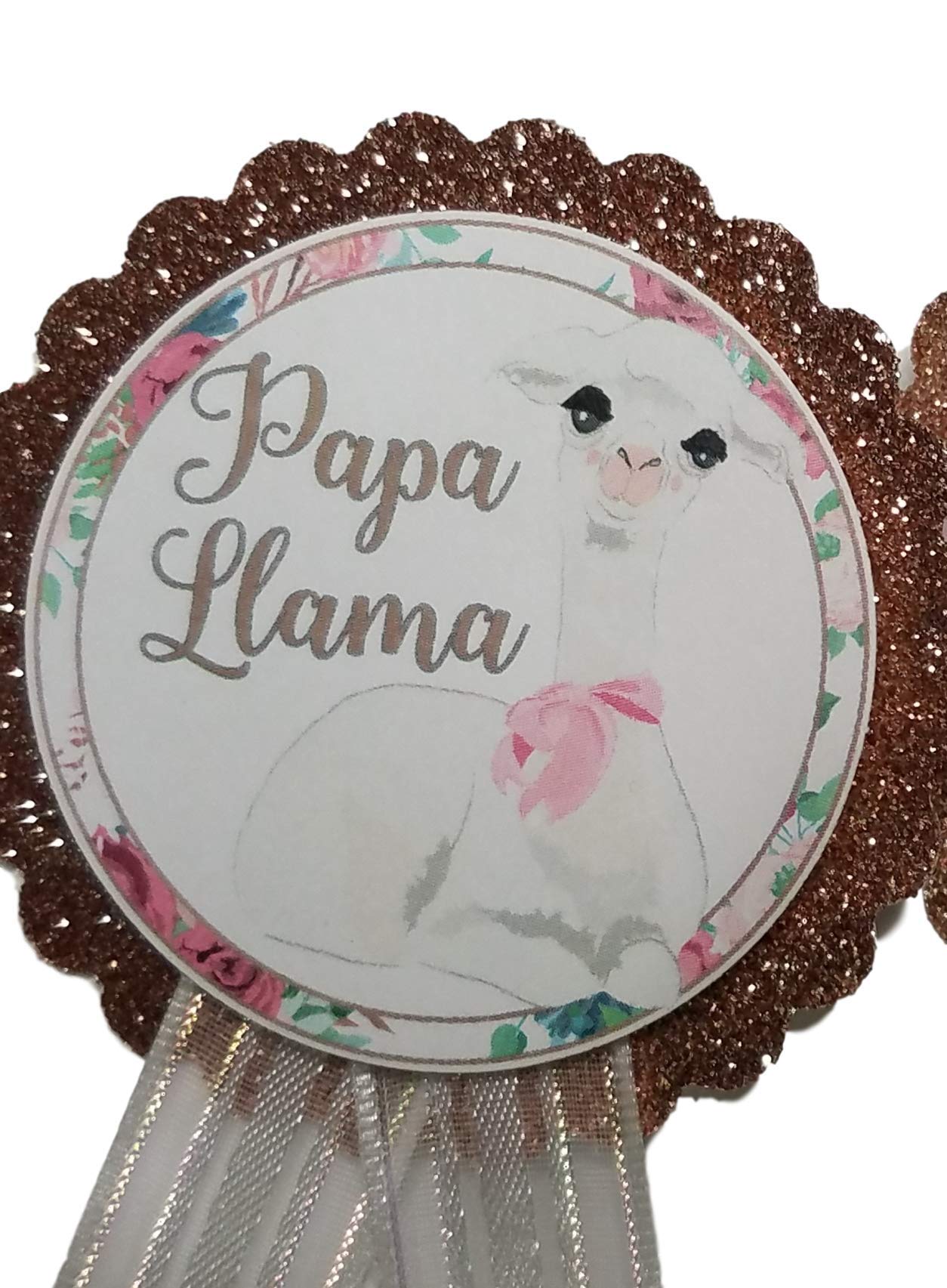 Daddy to Be Pin Llama Baby Shower Pin para papá, blanco y oro rosa, It's a Girl, It's a Boy Baby Sprinkle