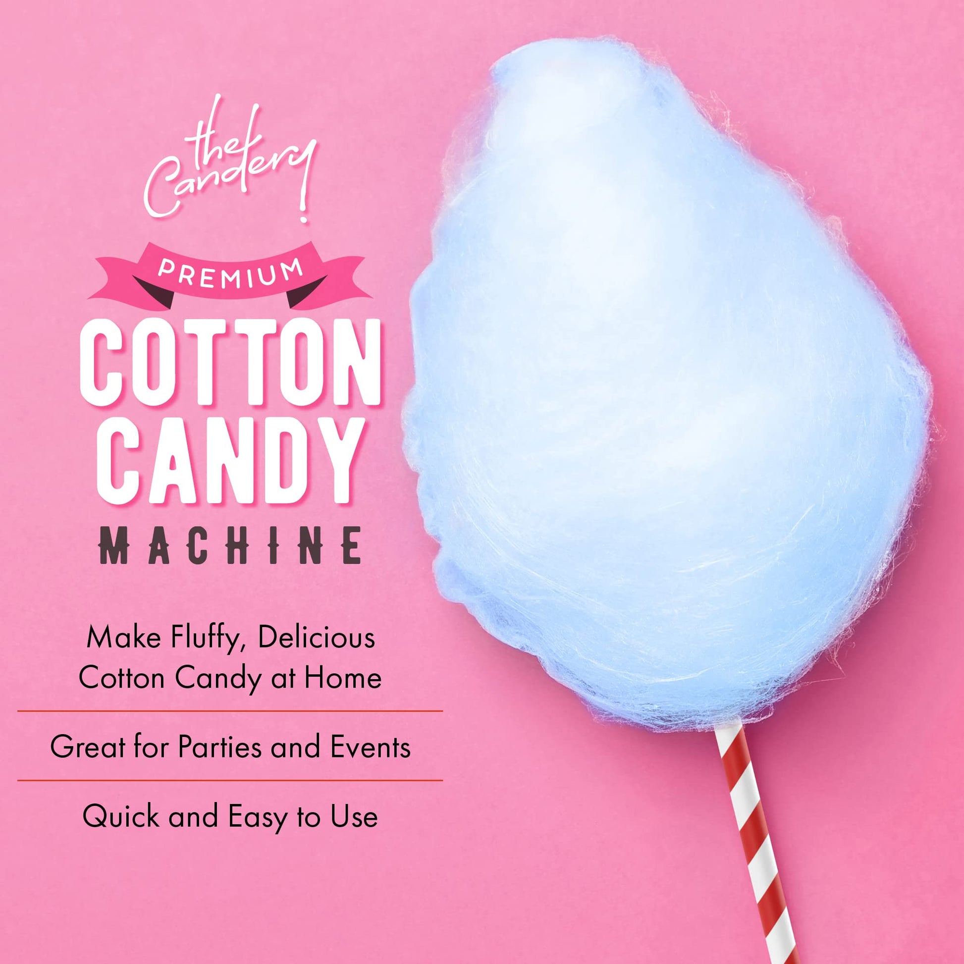 Máquina de algodón para dulces con tazón de acero inoxidable 2.0 – Máquina de algodón para dulces de 10 conos y cuchara de azúcar, máquina de algodón para el hogar para niños, fiesta de cumpleaños,