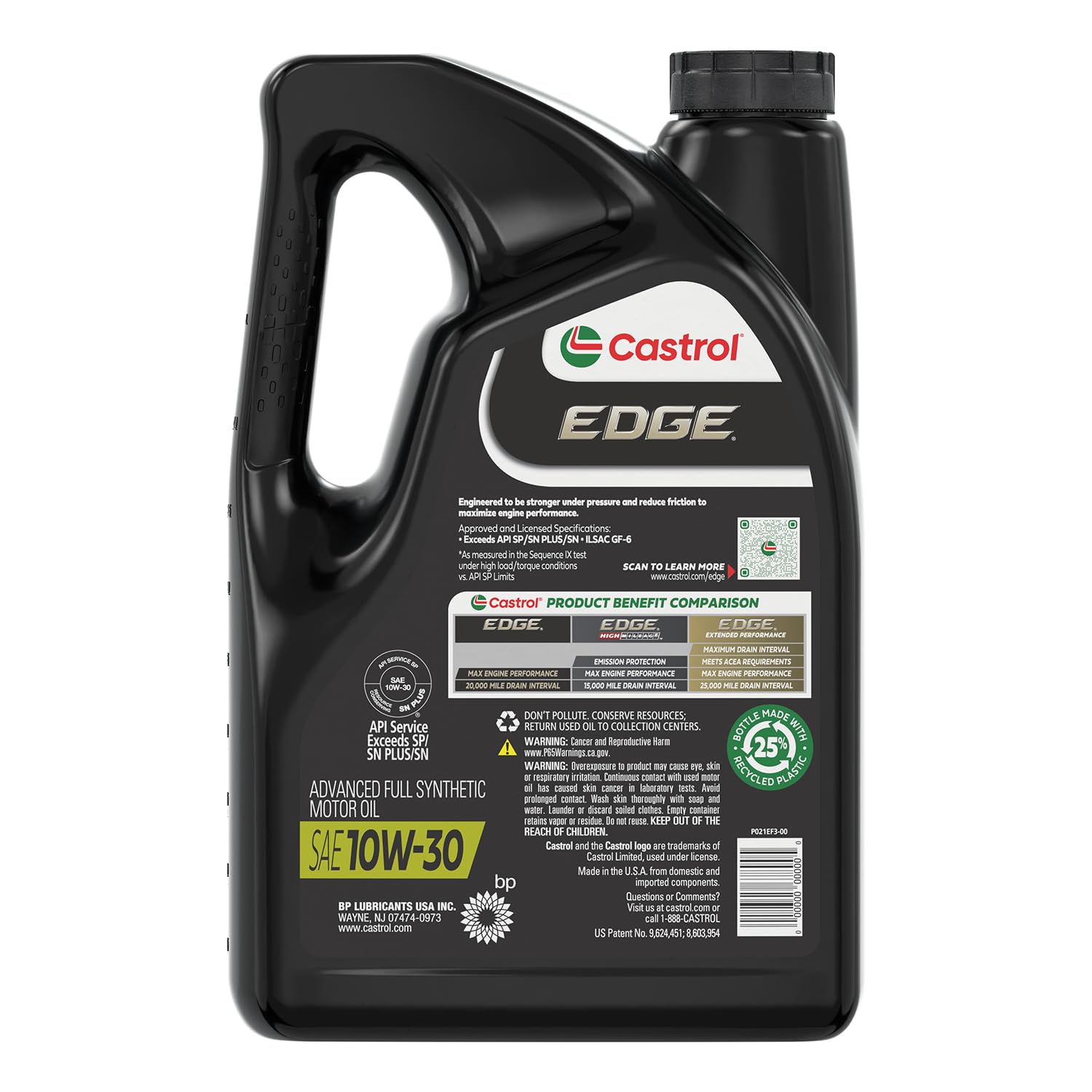 Aceite de Motor Castrol Edge 10W-30 sintético Completo 5 Cuartos de galón