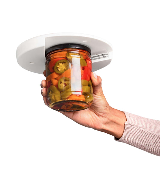 Bellemain - Abridor de tarros para debajo del gabinete, agarre de tapa y abridor para tarros y botellas, ideal para agarre débil y personas mayores, EZ Install y EZ Off abridor de tarros, EB83033