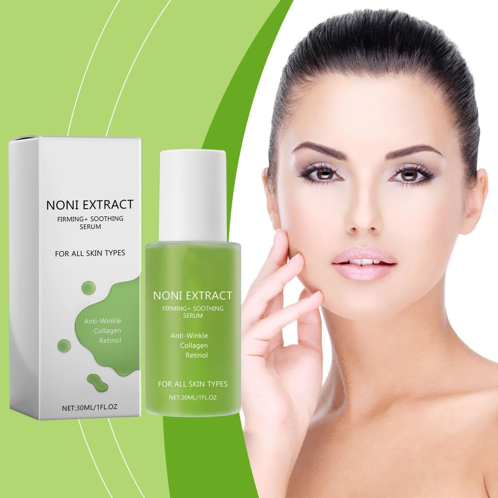 Suero Facial de Extracto de Noni, Retinol Antiarrugas y Energizante - Pack de 2 Unidades