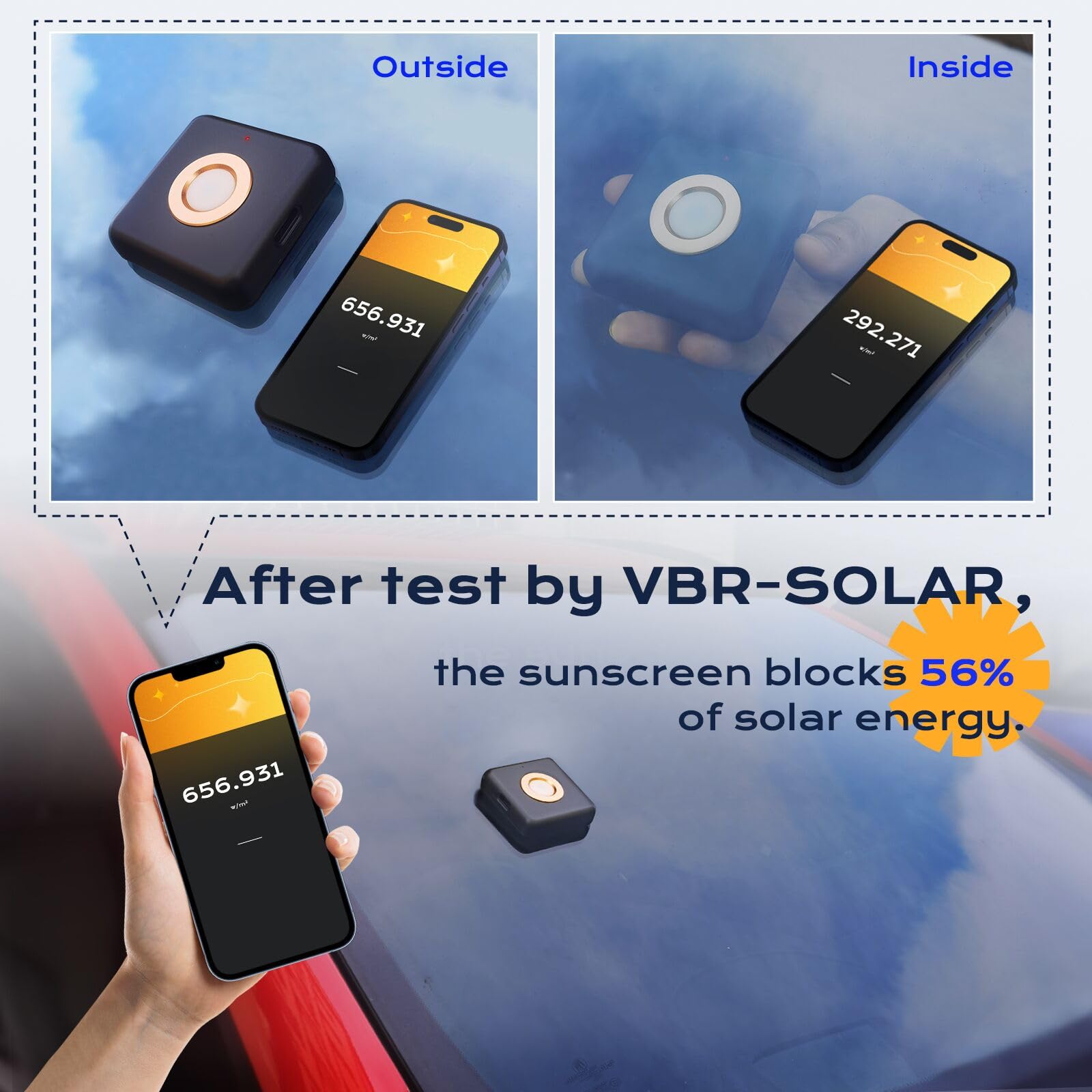 Medidor de Irradiancia Solar VBR-SOLAR Hasta 3499 W/m²