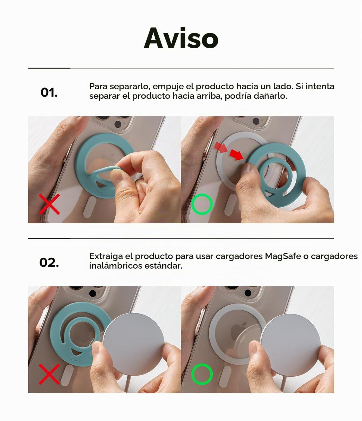 Anillo Magnético Silicona Dual Ringke Warm Gray