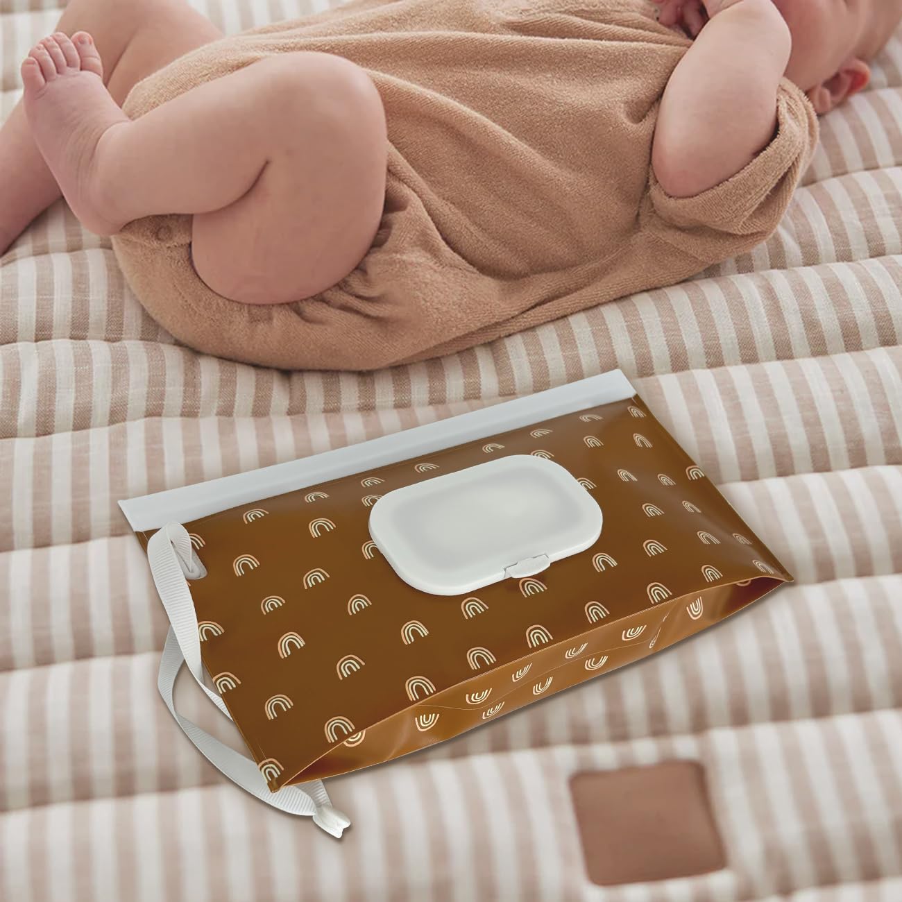 Soporte para toallitas para bebé, dispensador de toallitas, paquete de 3 recipientes recargables portátiles, funda reutilizable para toallitas de viaje para bebé, impermeable y a prueba de polvo