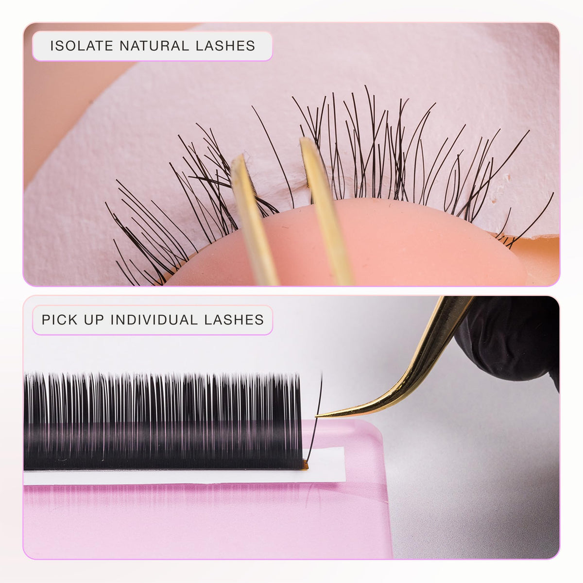 Curacoro Pinza de pestañas – Pinzas profesionales y de precisión para extensiones de pestañas, multiformas y propósitos, pinzas para volumen, aislamiento y pestañas clásicas (doradas, pestañas y