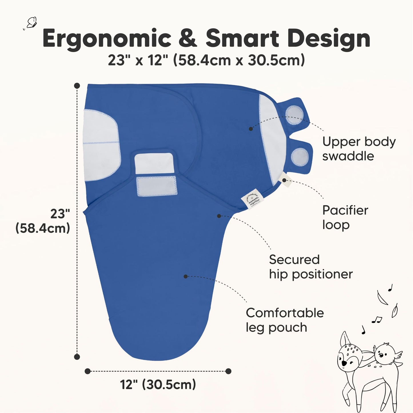 Paquete de 3 sacos de dormir orgánicos para bebés – Pañales para recién nacidos, bebés de 0 a 3 meses, bebés, niños, saco de dormir suave y cómodo, mantas para bebés recién nacidos, fáciles de usar