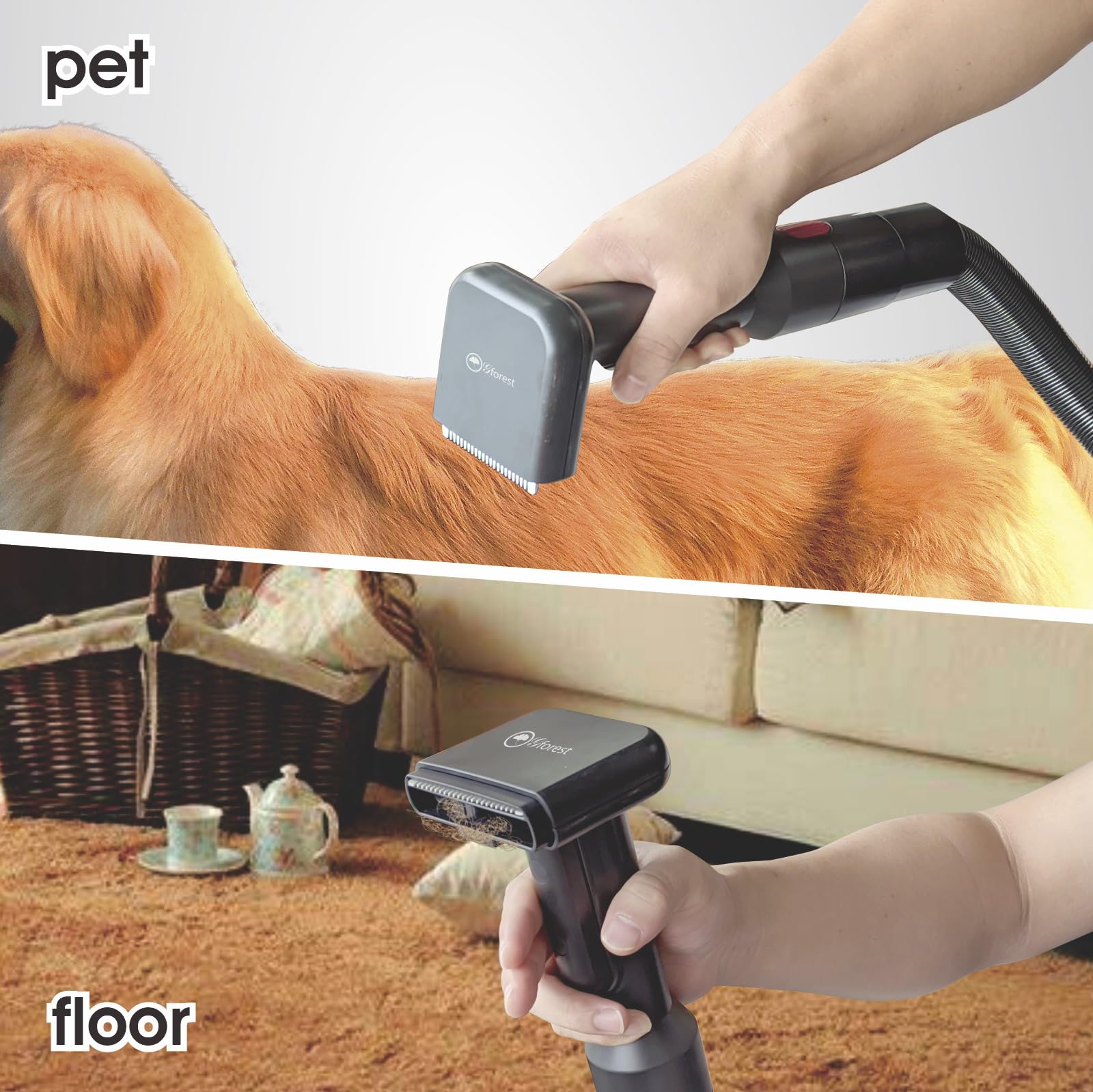 Gforest Cepillo de aseo al vacío para mascotas, herramienta de fijación de desprendimiento para perros y gatos