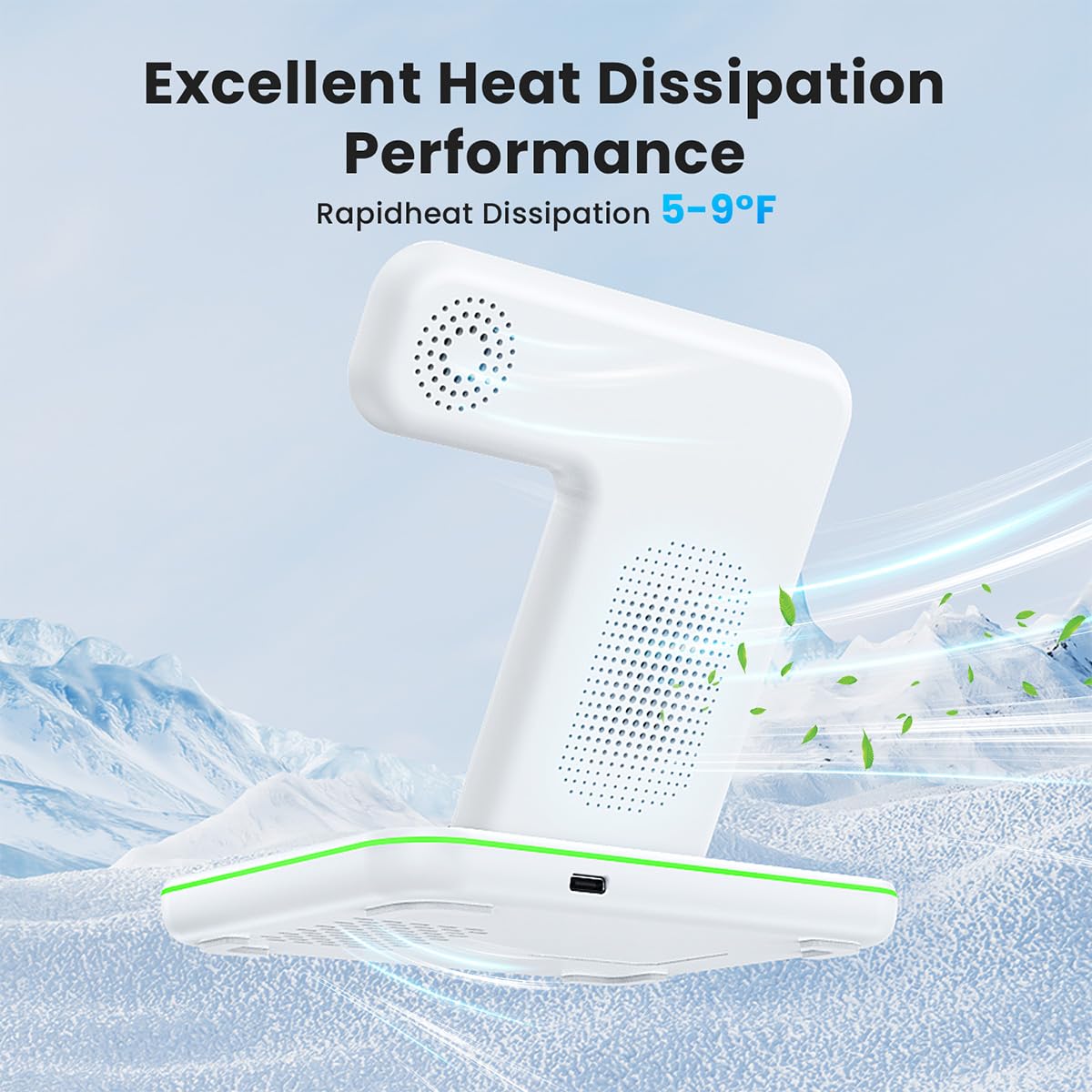Cargador Inalámbrico WAITIEE Blanco Rápido 3 en 1 para Apple iWatch y AirPods Pro Compatible con iPhone y Samsung