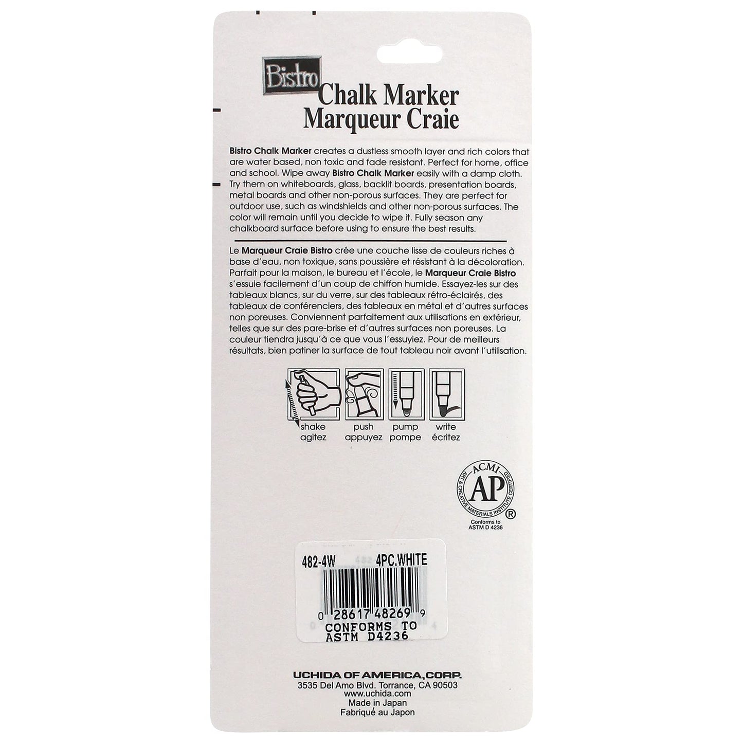 Rotuladores Uchida Blancos de Tiza con Punta Fina