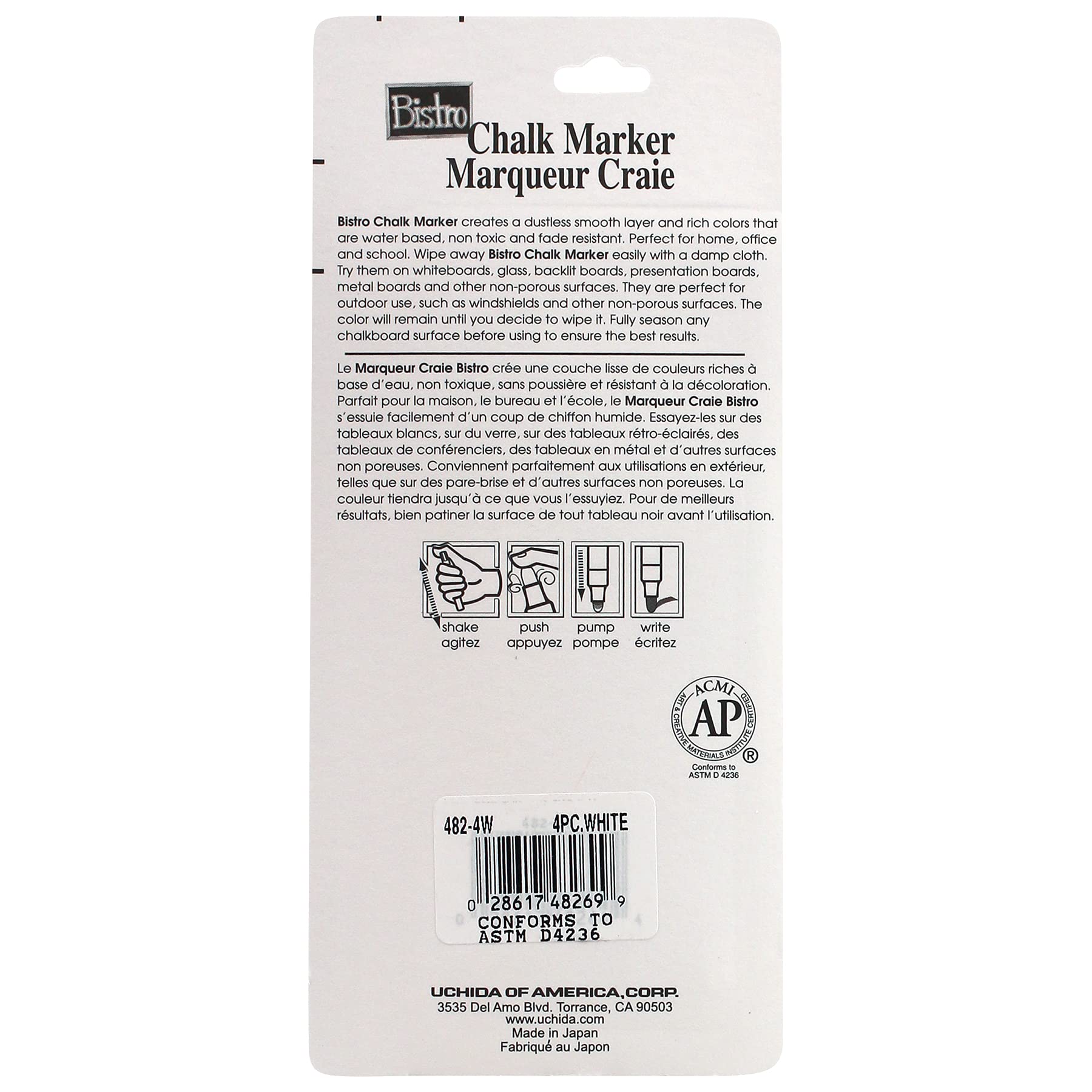 Rotuladores Uchida Blancos de Tiza con Punta Fina