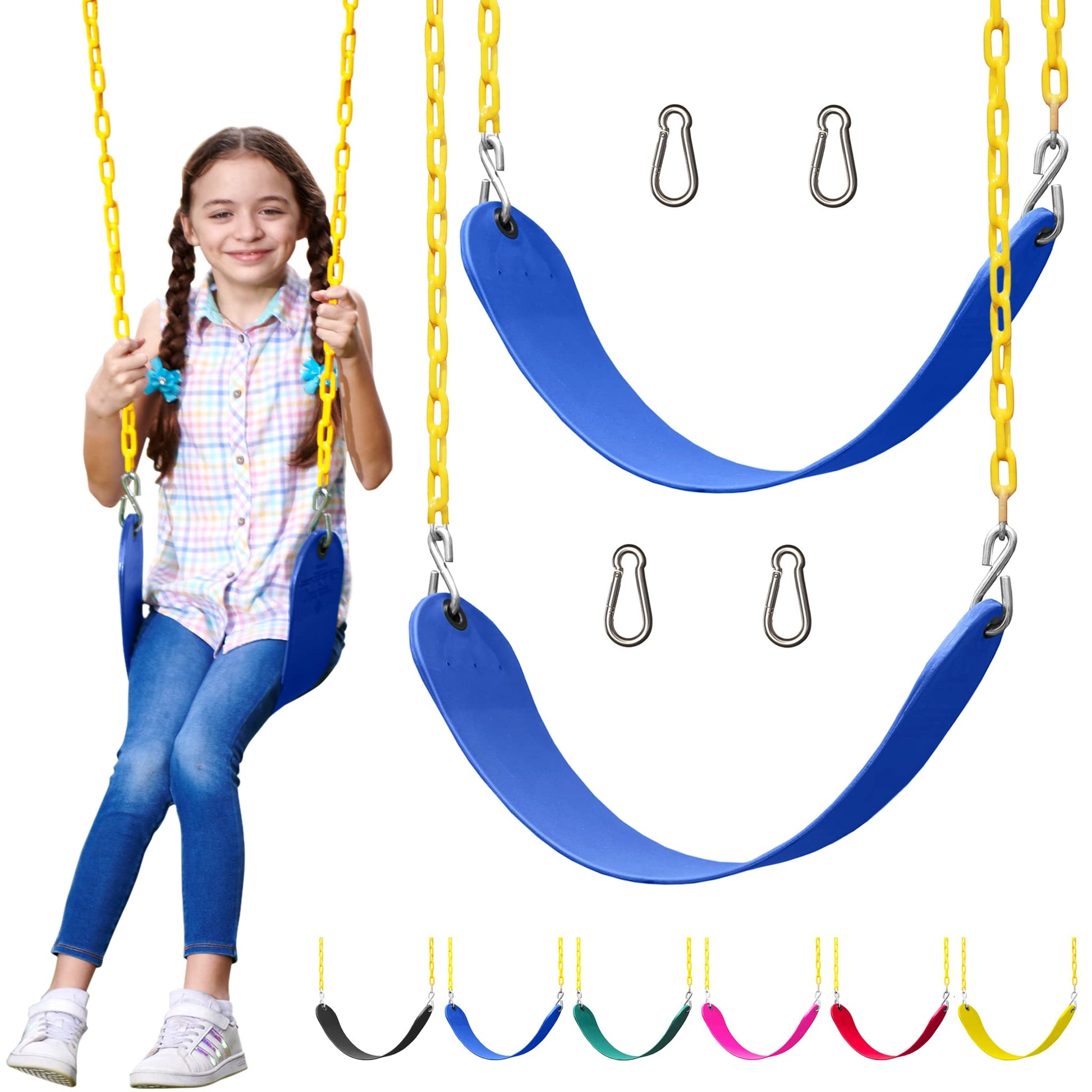 Juego de Columpios Jungle Gym Kingdom azul con Cadenas Resistentes de Repuesto para Niños