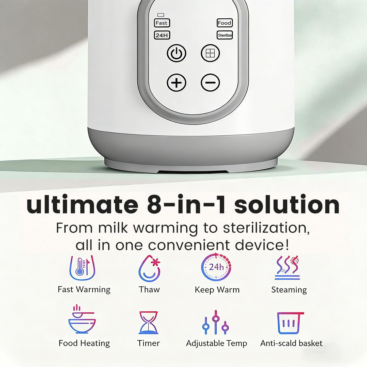 ZONV Calientabiberones, calientabiberones rápidos para leche materna y fórmula, con temporizador, función para mantener caliente, calienta biberones.