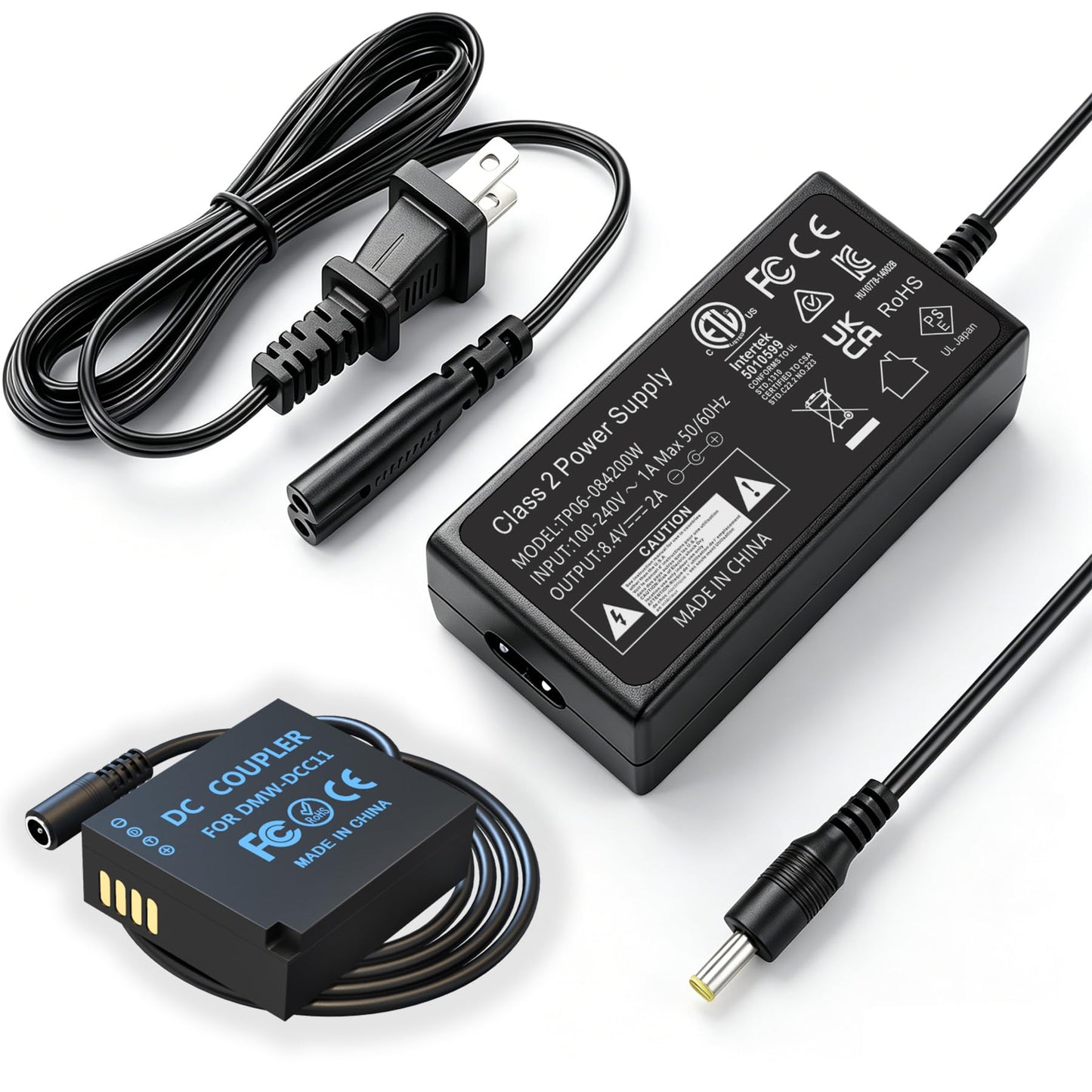 HY1C DMW-DCC11 Acoplador de CC DMW-AC10 Adaptador de fuente de alimentación de CA Kit para Panasonic Lumix DMC-LX100, LX100K, LX100S, DC-LX100 II, G100, G100K, G100V, TZ80, TZ81, TZ85, TTTT , TZZZZ9