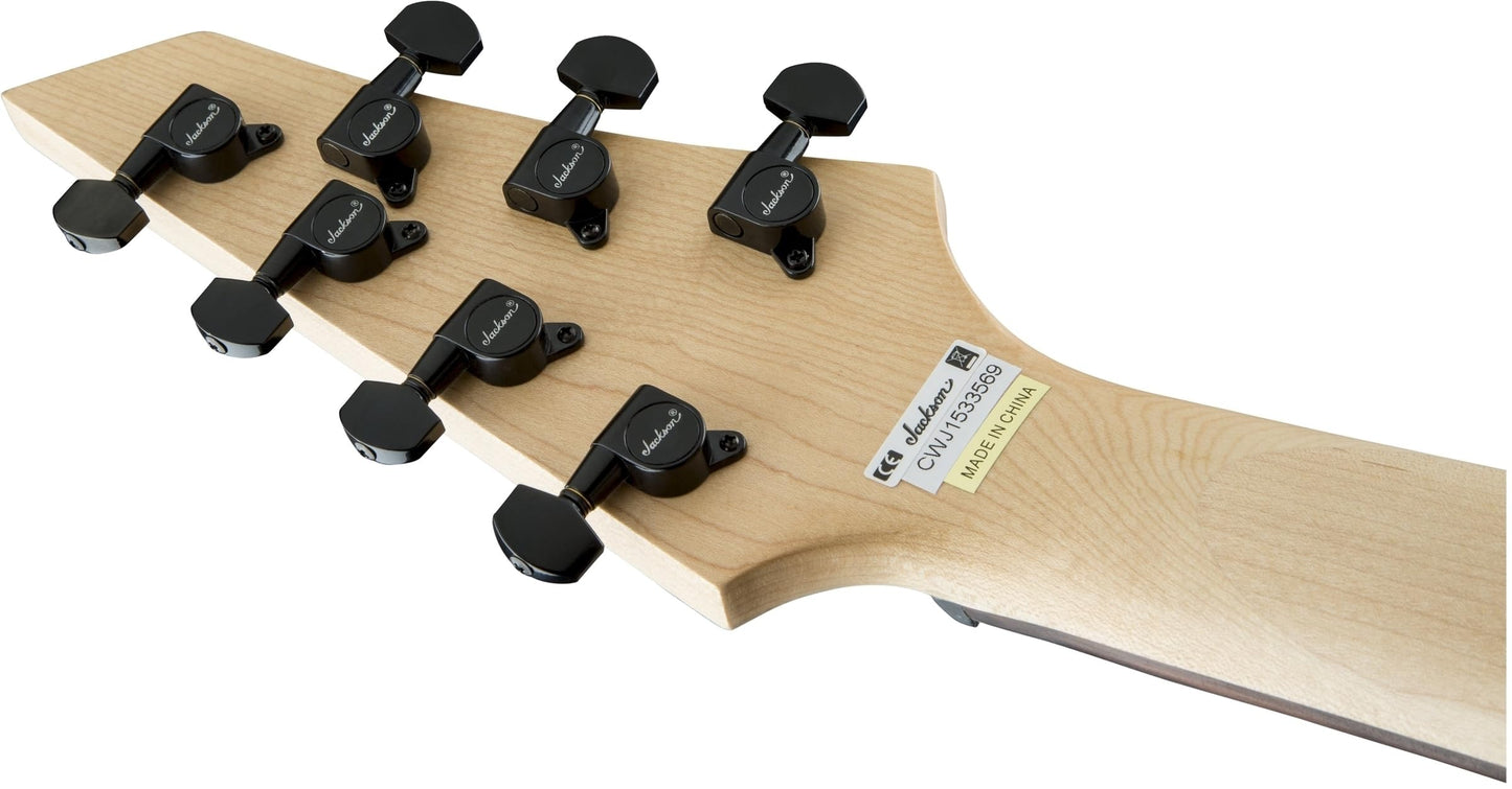 Jackson - JS Series Dinky Arch parte superior JS22-7 DKA HT 7 cuerdas guitarra eléctrica para diestros con diapasón de amaranto (negro)