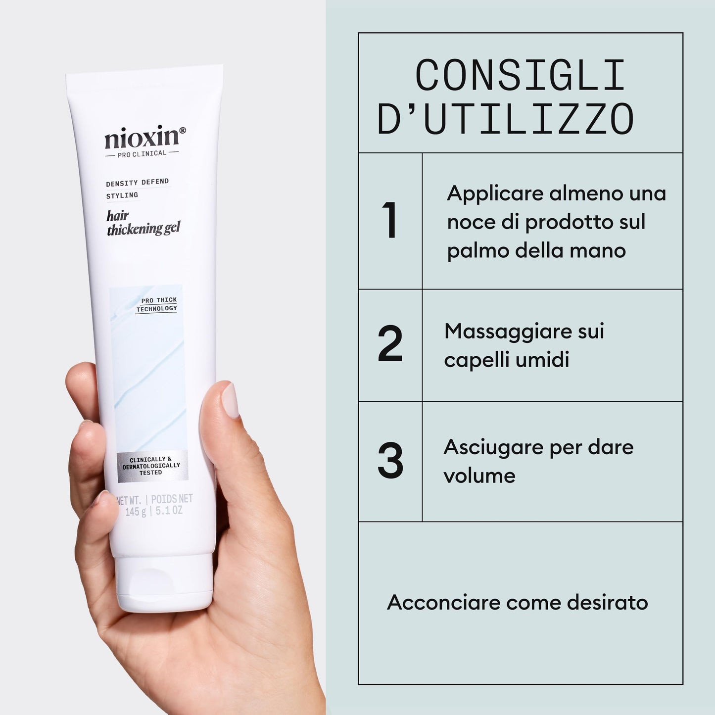 Nioxin Gel de Tratamiento Capilar Engrosador y Voluminizador del Cabello - Con Aceite de Menta Piperita (140ml) Definición y Fijación Flexible