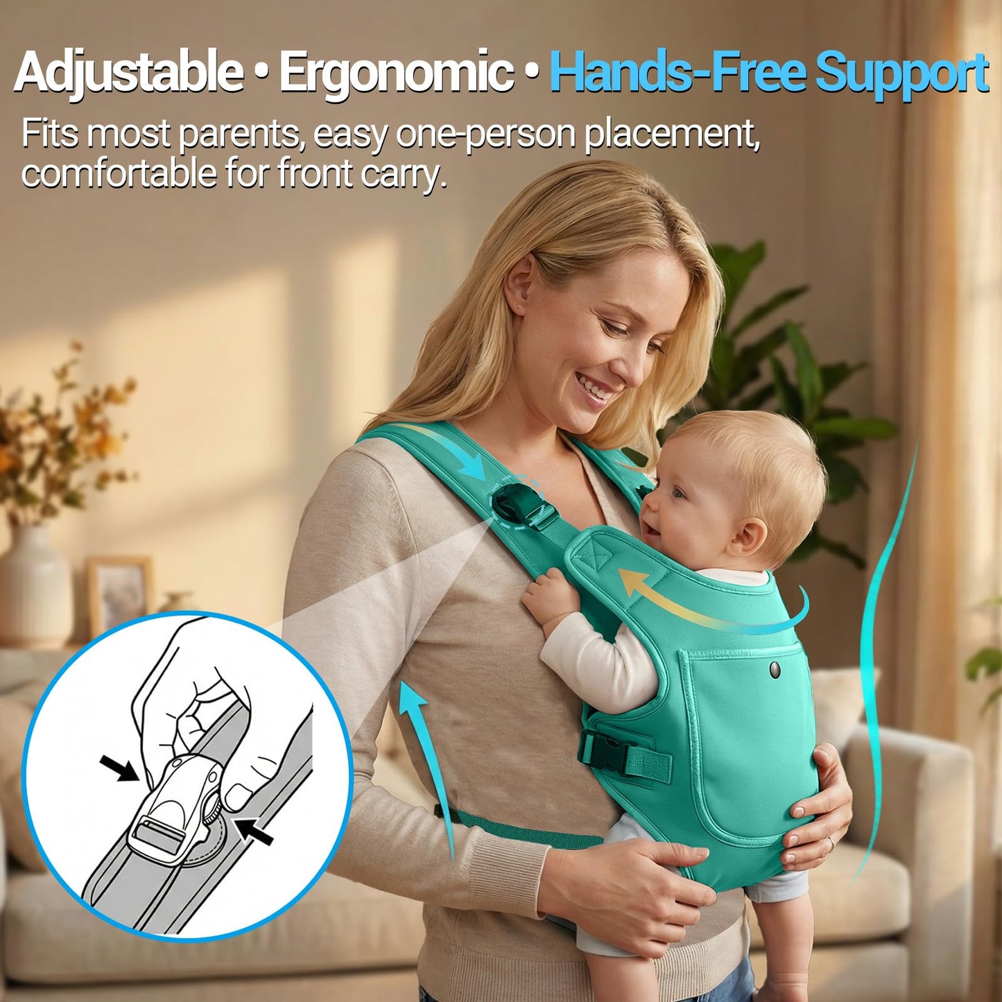 Portabebés de neopreno para bebés recién nacidos a niños, ergonómico e impermeable para el pecho con correas ajustables, transpirable y ligero, equipo de uso para verano, piscina, natación y playa