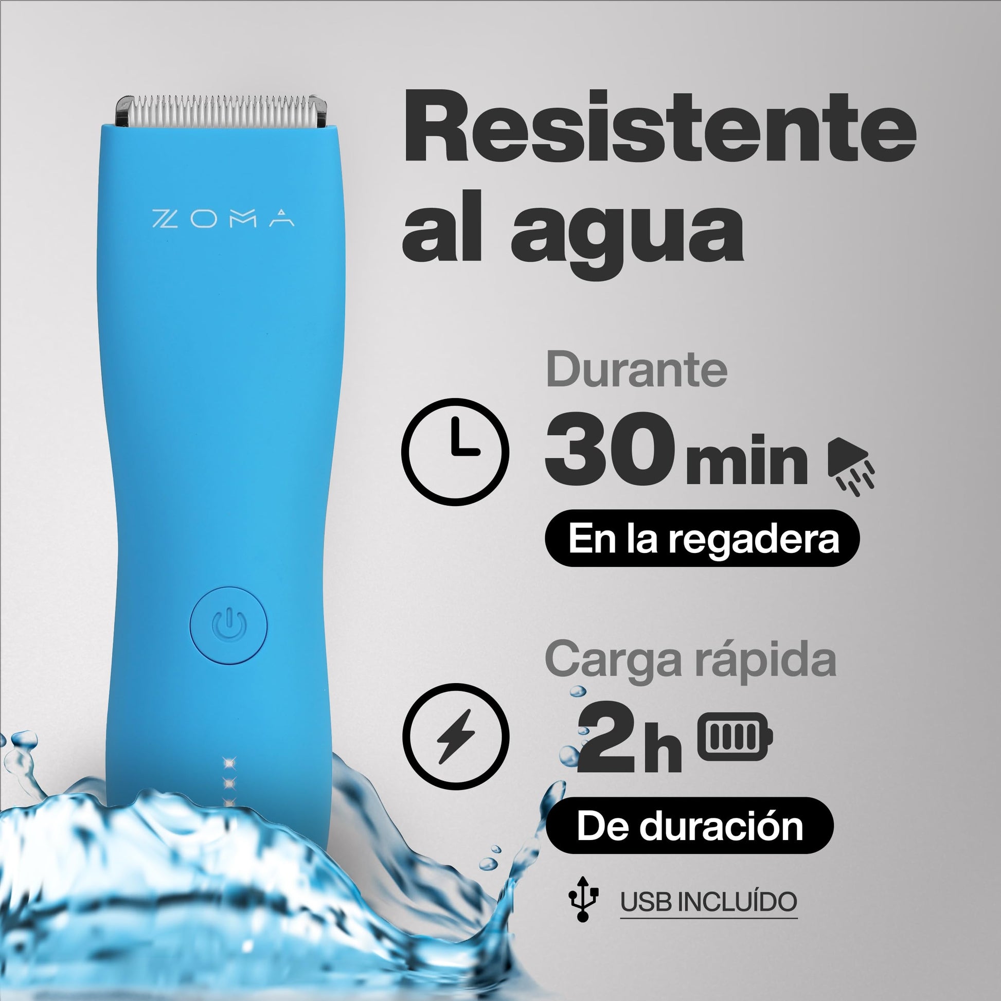 ZOMA | Rasuradoras para Hombre - Azul | Maquina para Cortar Cabello, Corporal y Zonas Íntimas | Rasuradora Electrica Hombre | Afeitadora electrica Hombre con Cuchillas de Cerámica Anti Corte