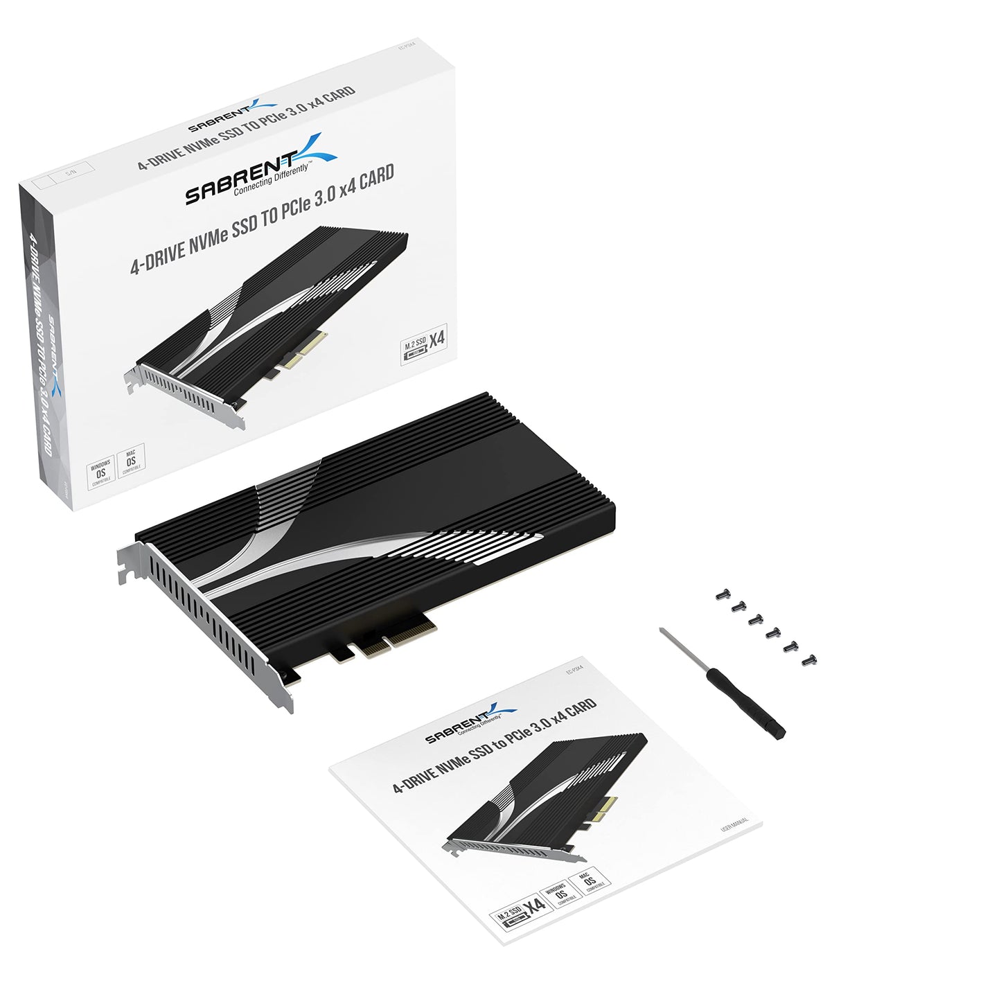 Tarjeta Adaptadora NVMe M.2 SSD Sabrent PCIe 3.0 x4 4 Unidades