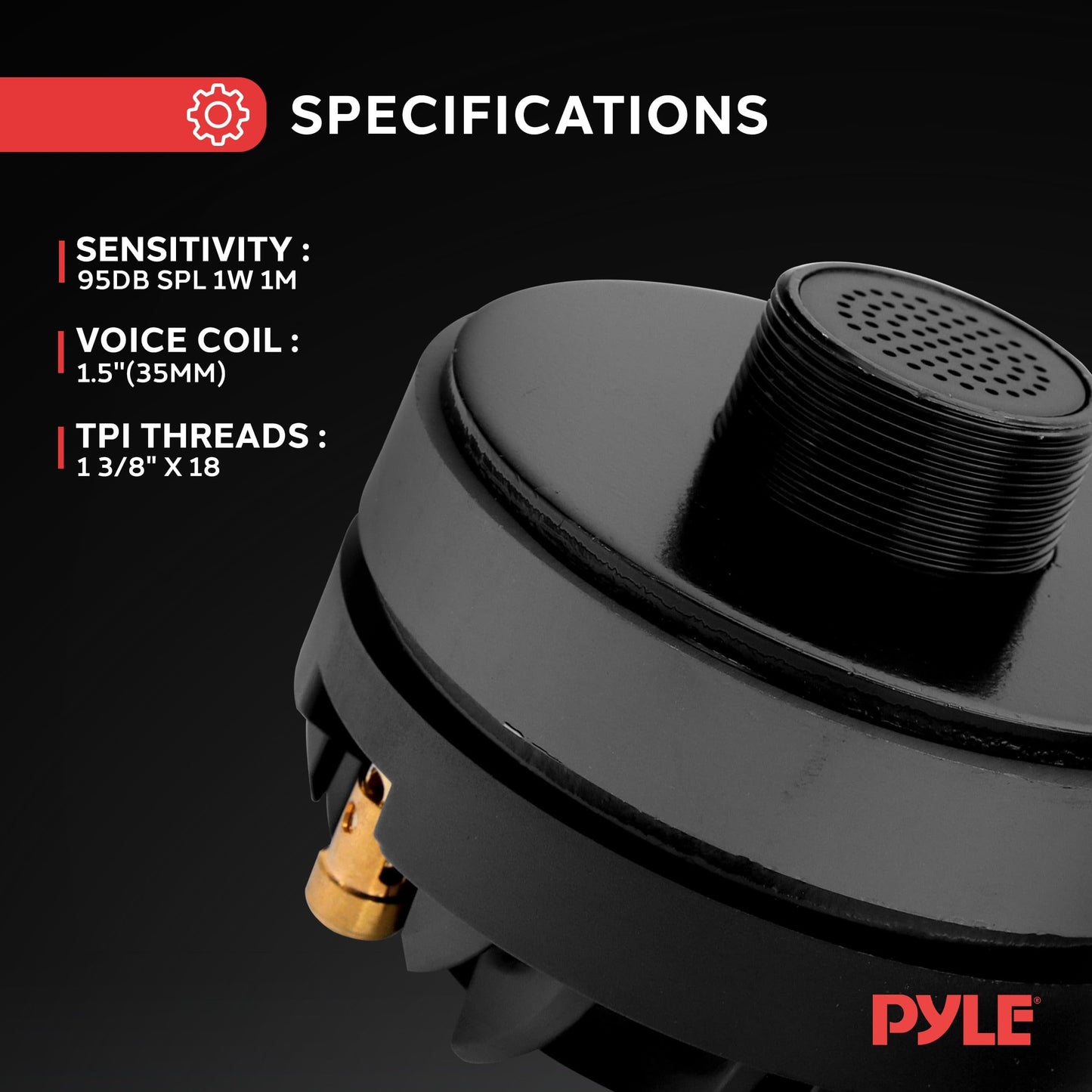 Controlador de Bocina Tweeter Pyle Negro Bobina de Aluminio 1.5 Pulgadas 500W 95dB