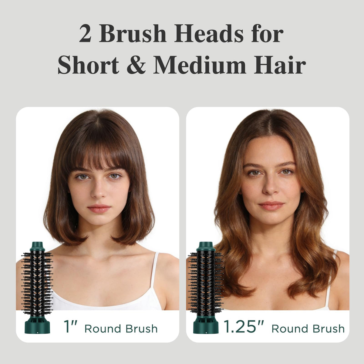 Juego de Cepillos Secador Aima Beauty Negro 4 en 1 Barril Redondo 1 Pulgada para Cabello Corto a Mediano
