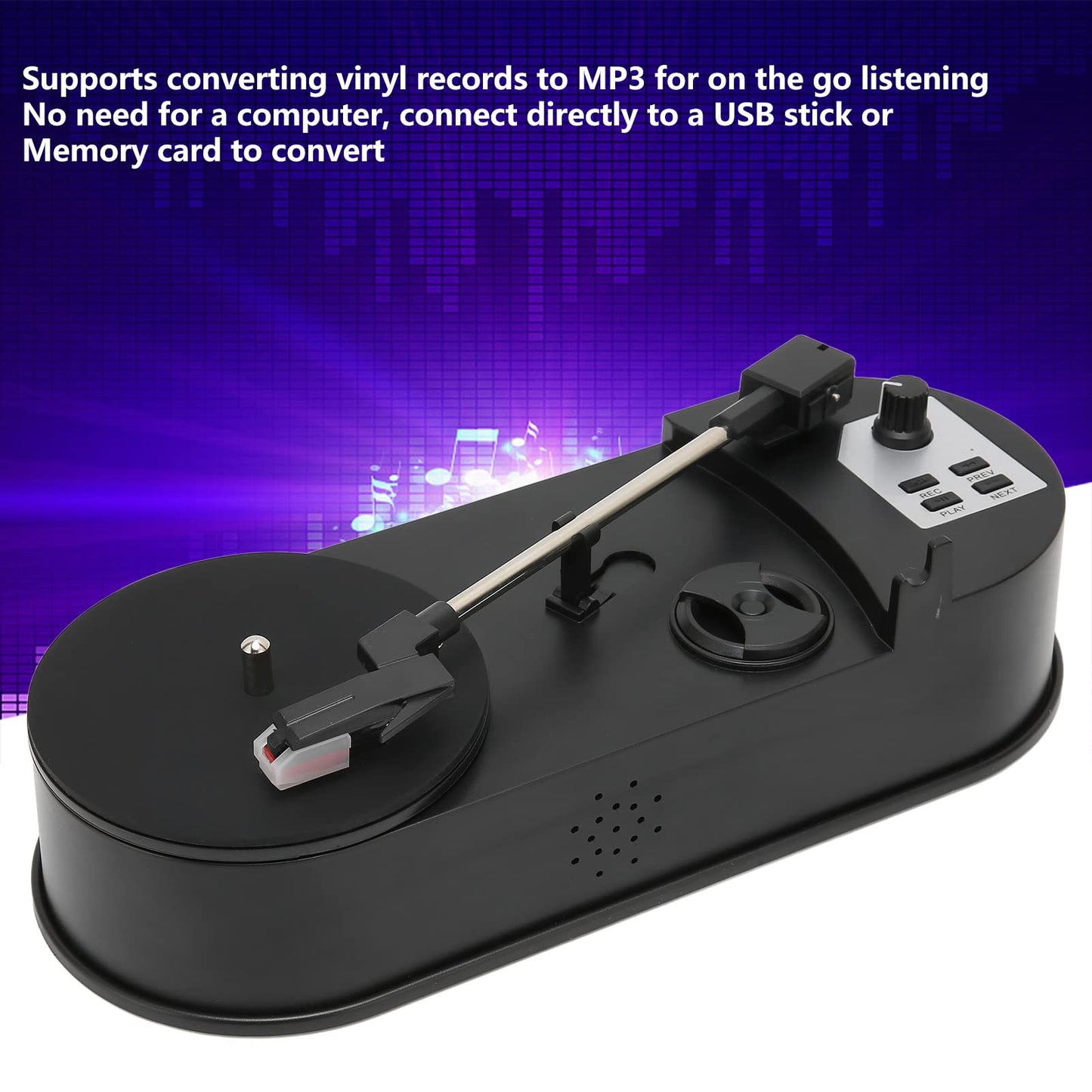 Cryfokt Tocadiscos de Vinilo, USB 2.0 Reproductor de Audio de Discos LP Conecta Y Reproduce Convertidor de Reproductores de CD MP3 Tocadiscos de Vinilo Grabación de Vinilo a MP3