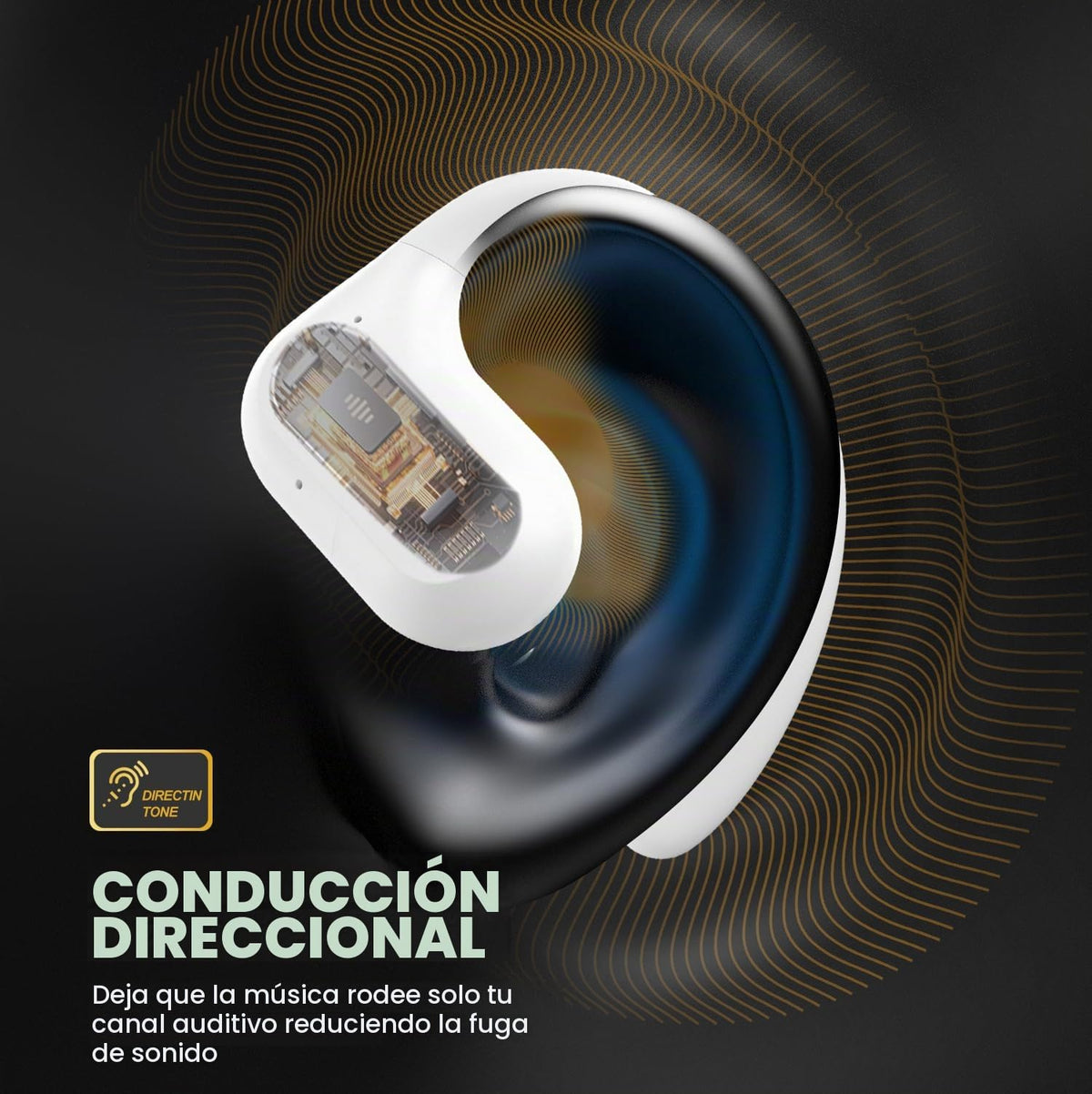 Audífonos Inalámbricos Deportivos HEYSONG Blanco Bluetooth 5.3 Impermeables y Ligeros