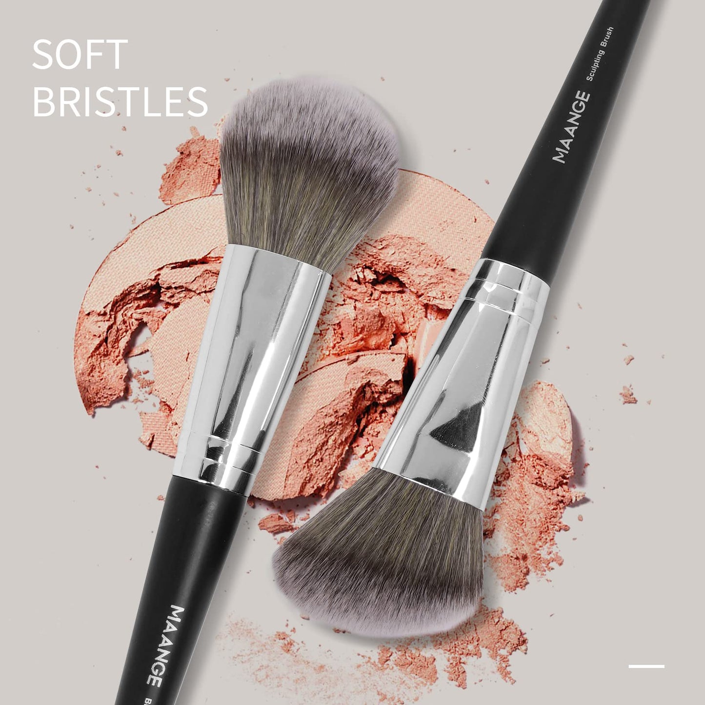 Brochas de Maquillaje con Estuche 18 Piezas Set de Brochas para Maquillaje Profesional Juego de Brochas Kabuki Sintético Premium Sombra de Ojos en Polvo para Base de Maquillaje (Plata negro)