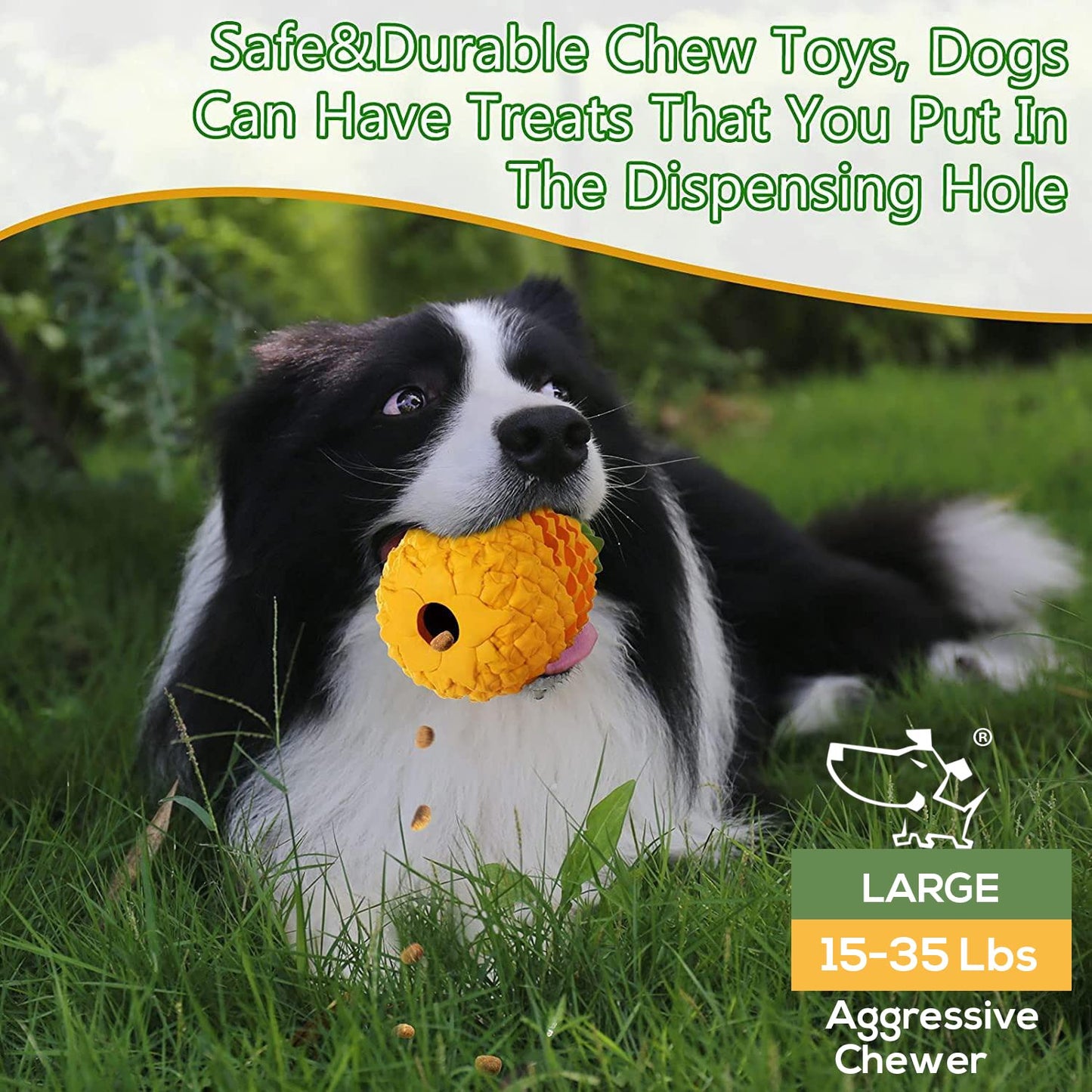 M.C.works Juguetes masticables para perros, limpieza de dientes, palillo masticable para masticar mediano agresivo, juguete para perros indestructible de calidad alimentaria para piña.