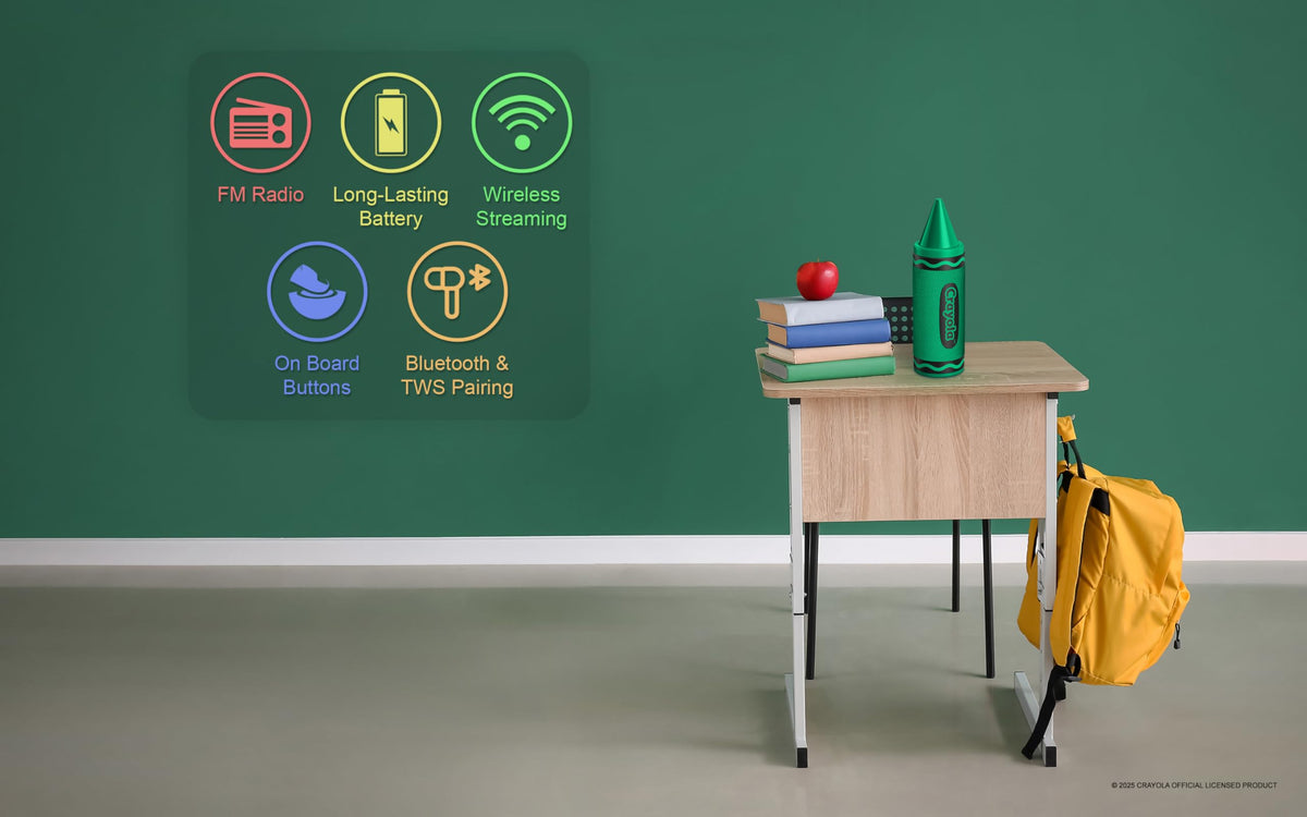 Altavoz Bluetooth Portátil Crayola 20W Sonido HD para Niños con Batería Larga Duración y Emparejamiento TWS