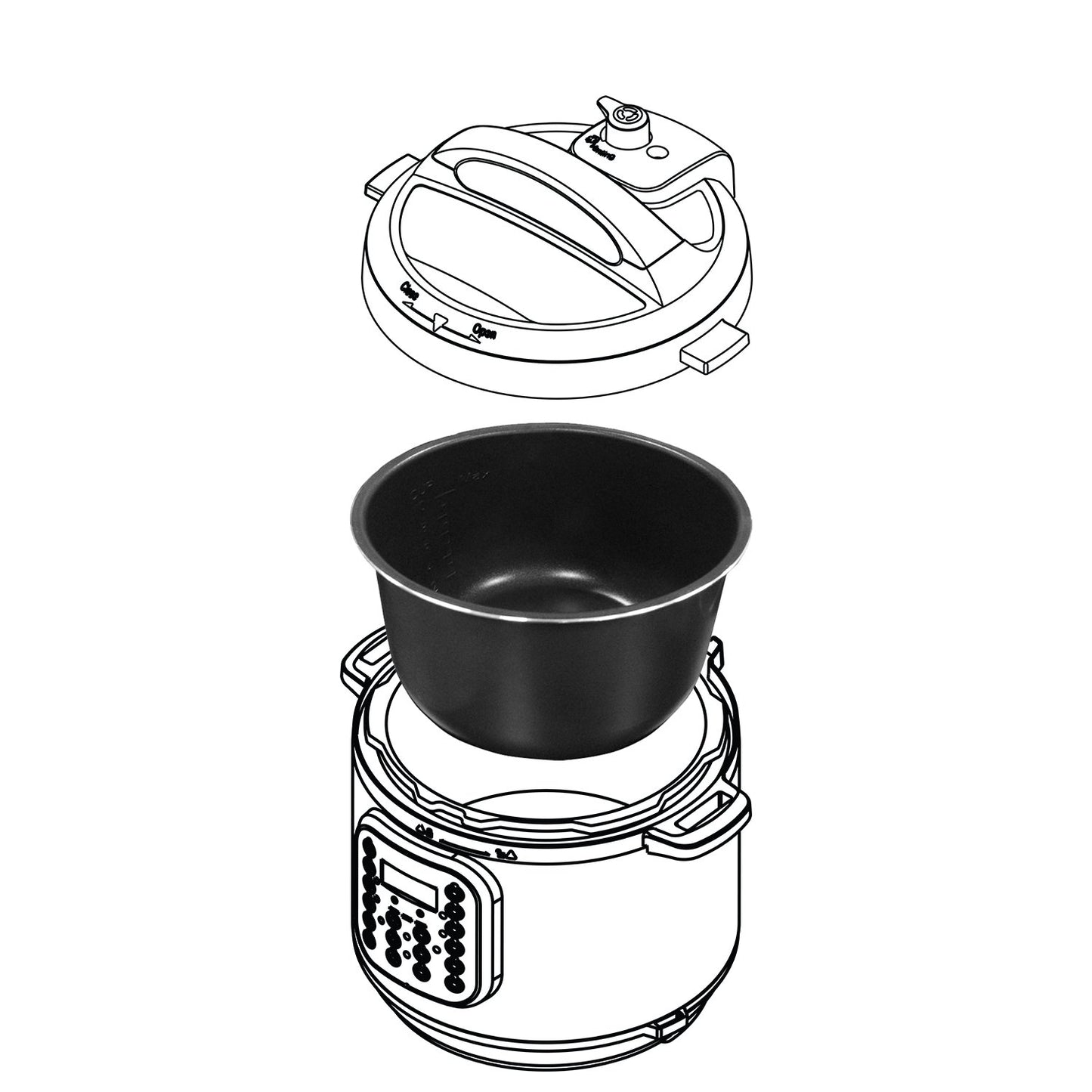 Instant Pot Duo Plus 3 Qt 9-in-1 multi- uso programable olla de presión, olla de cocción lenta + Olla interior de cerámica Instant Pot – 8 cuartos, Gris, 2.83 L, 1