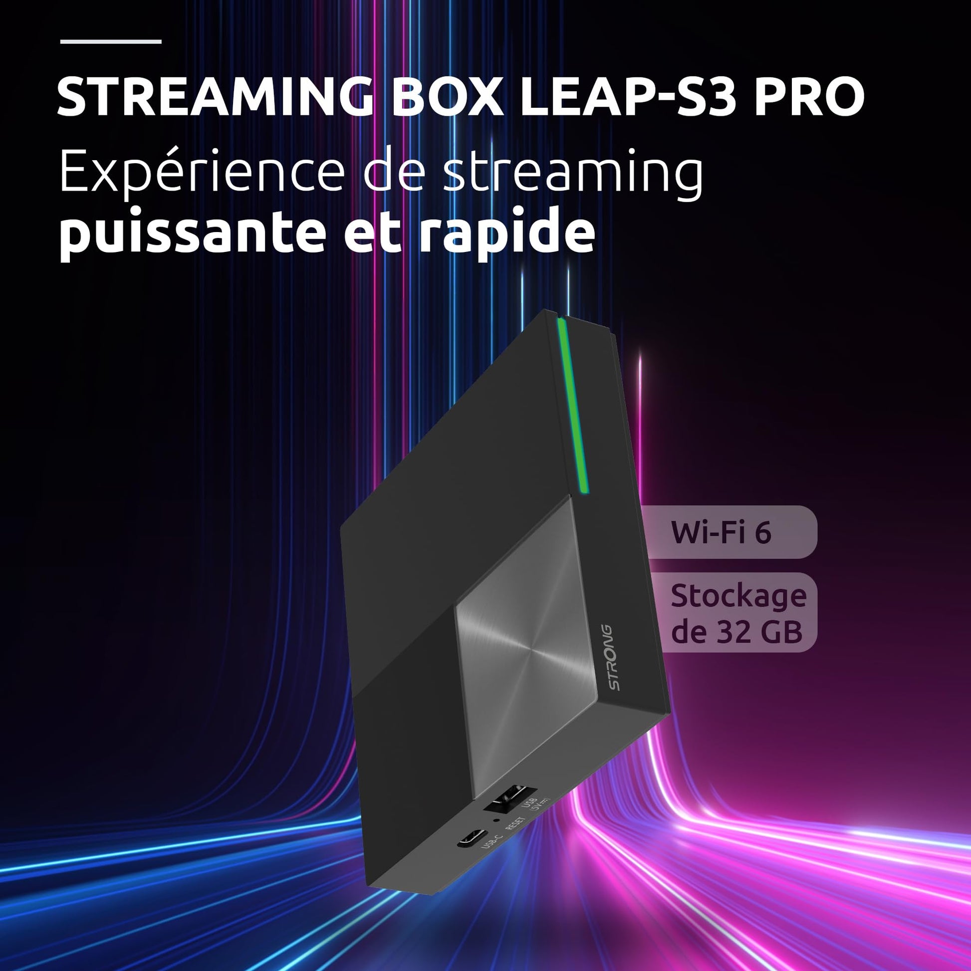 Streamingbox STRONG Leap-S3 Pro 4K UHD Ethernet Android Wi-Fi 6 Chromecast Control de Voz Google Dolby Atmos Vision