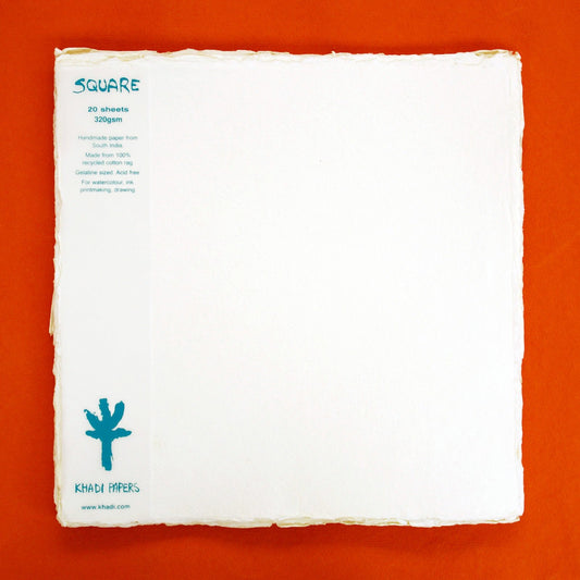 Papel Cuadrado KHADI Blanco RAG 320GSM 12" x 12"