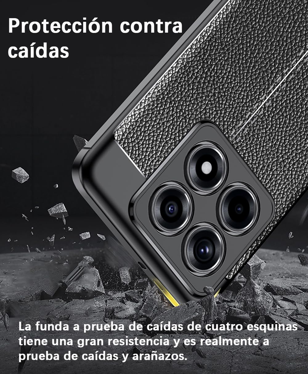 DABUNA Funda para Xiaomi 14T Case Uso Rudo Protector de Cámara Duradero Suave Antihuellas Protector Cover (Negro)