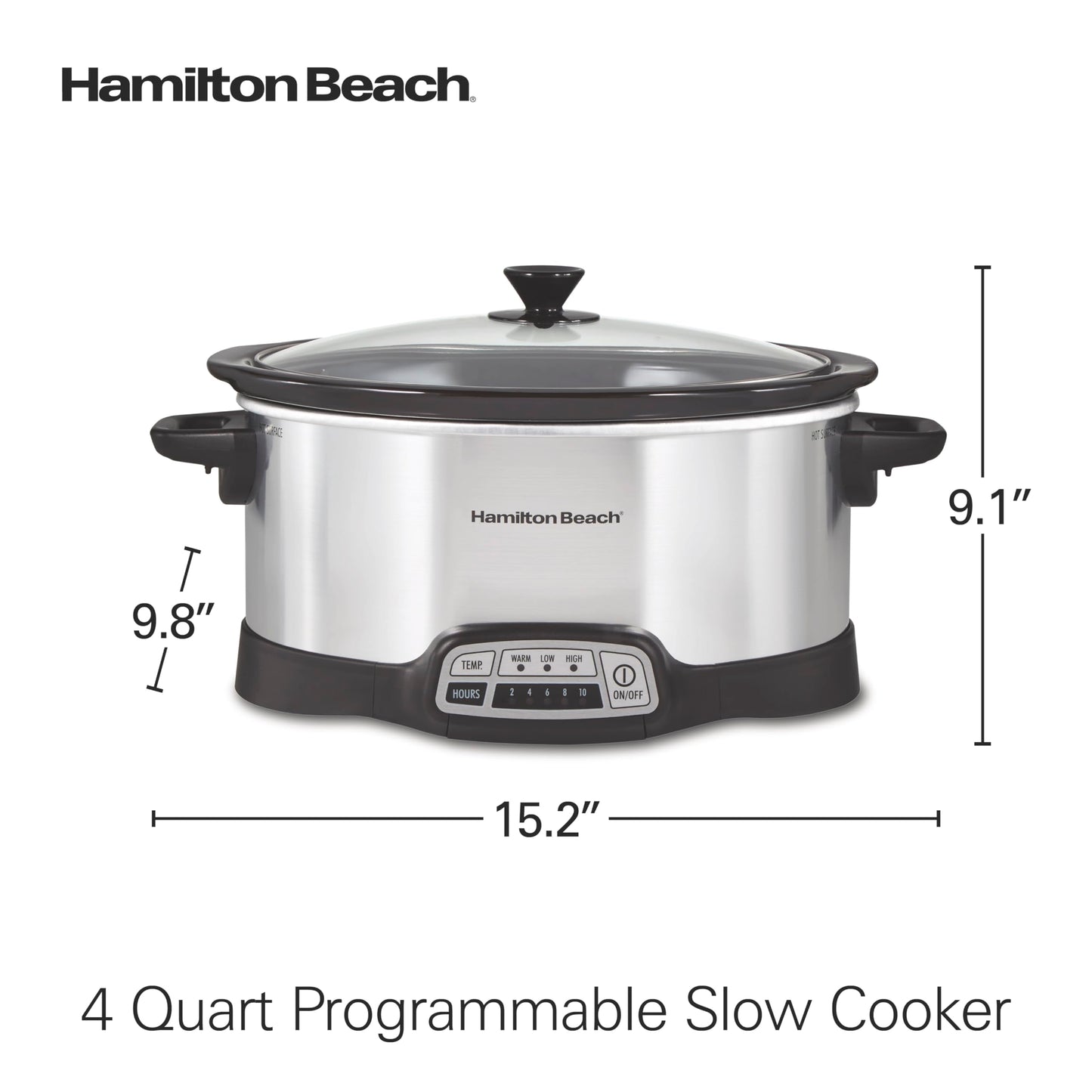 Hamilton Beach 33443 Slow Cooker, SILVER