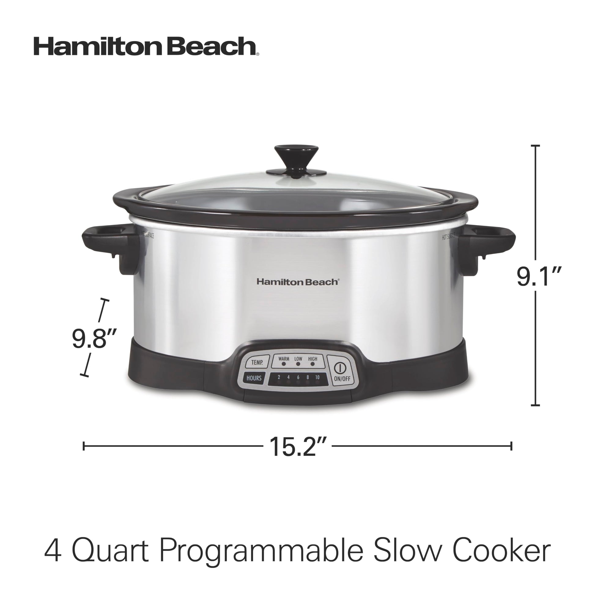 Hamilton Beach 33443 Slow Cooker, SILVER