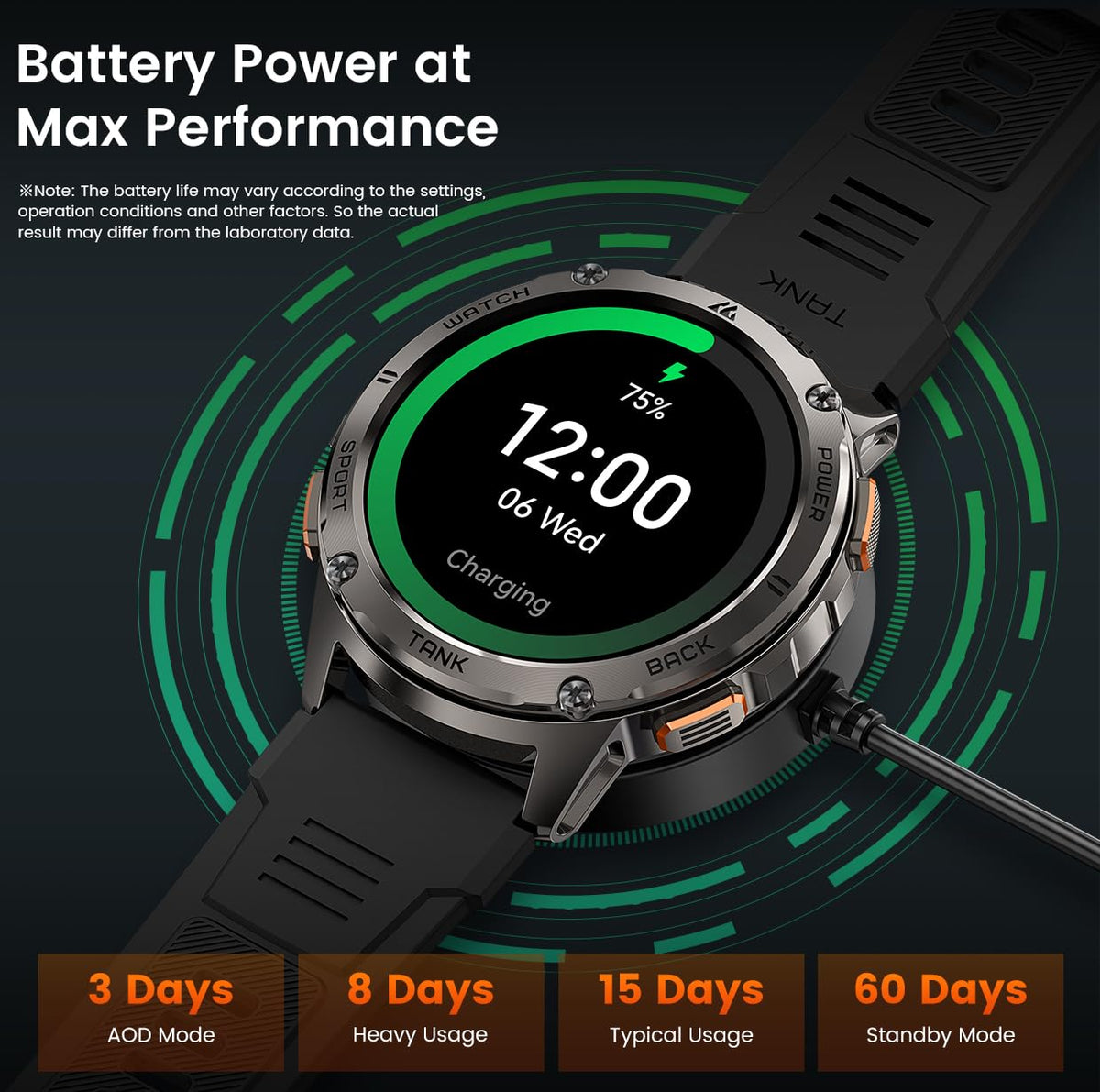 Reloj Inteligente KOSPET Negro AMOLED para Hombre con Llamadas Bluetooth y Monitor de Salud