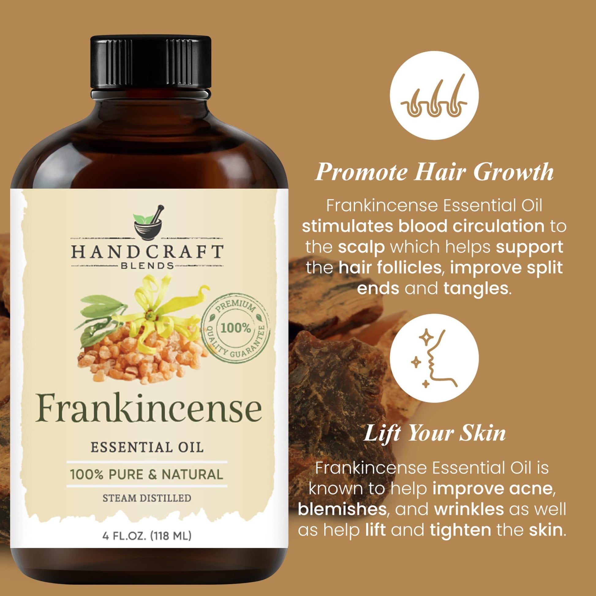 Handcraft Blends NICE LIFE! Handcraft Frankincense Essential Oil - Huge 4 OZ - 100% Pure & Natural â€“ Premium Therapeutic Grade with Premium Glass Dropper