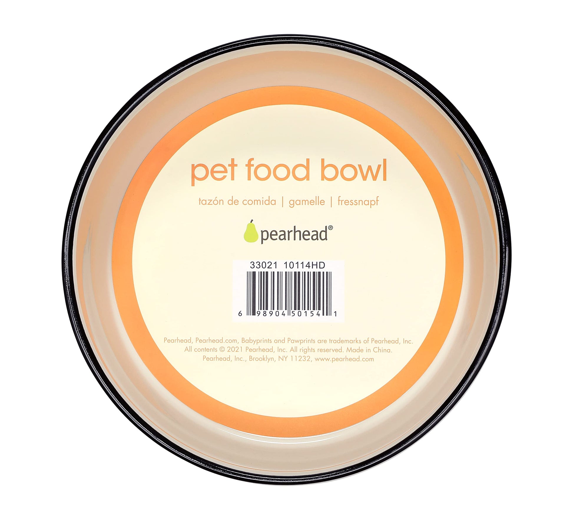Cuenco para Mascotas Pearhead Gris Blanco de Cerámica Grande