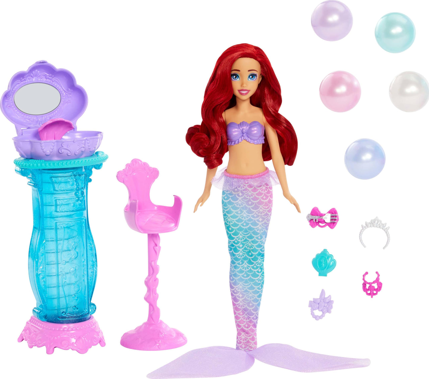 Disney Princesa Set de Juego Ariel con Accesorios Sorpresa para niñas de 3 años en adelante