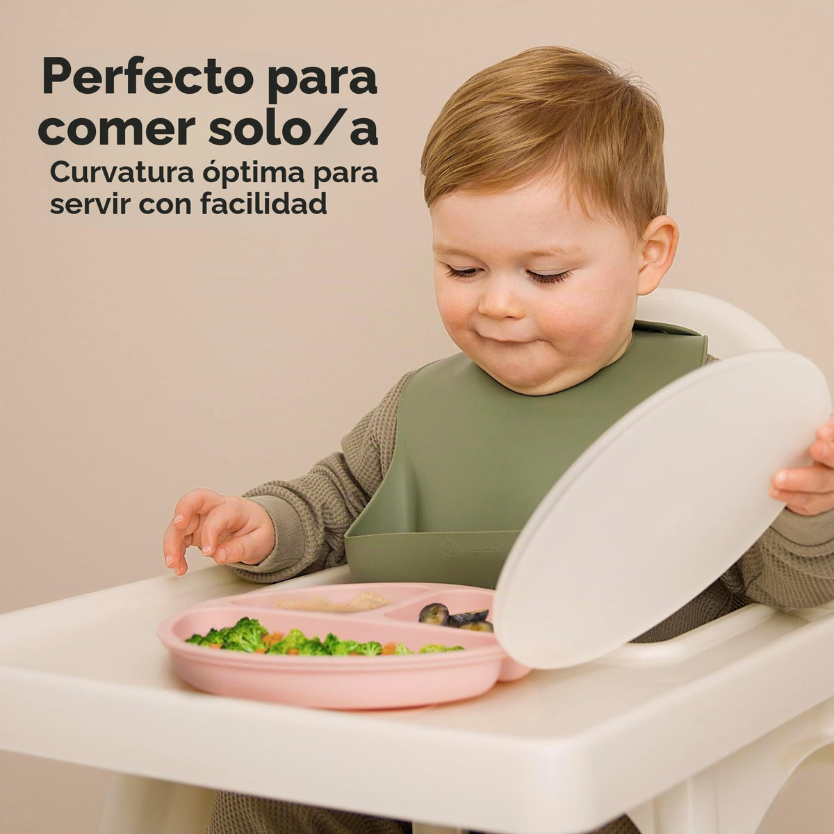 KeaBabys Placas de succión con tapa para bebé, paquete de 3 placas de succión 100% de silicona para bebés, niños, placas para bebés con succión, tapa, sin BPA, microondas (Amaze)