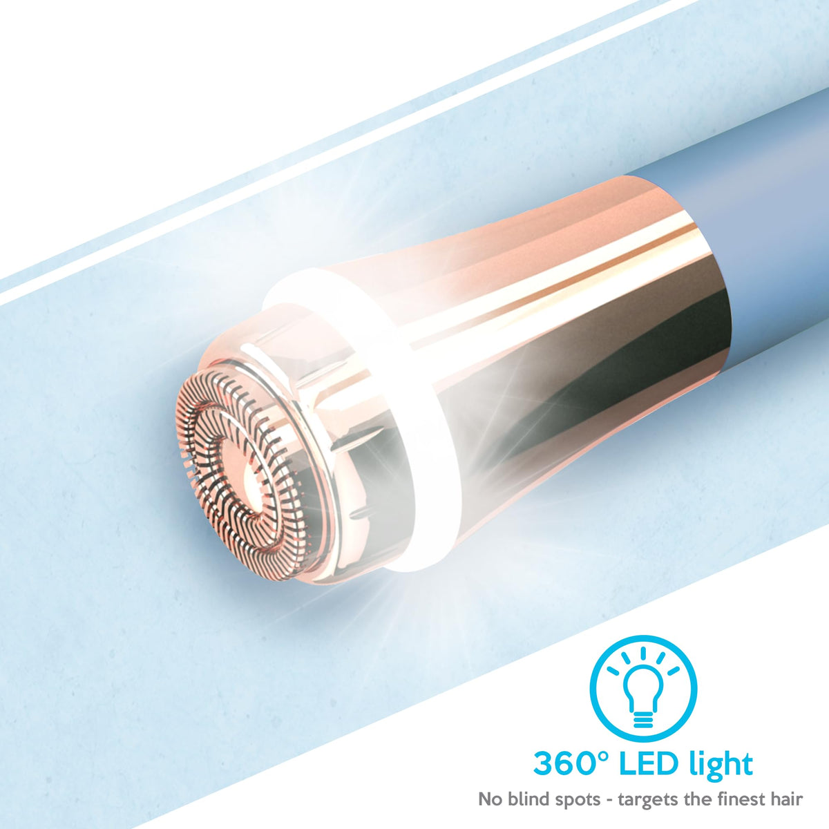 Depiladora facial profesional, rápida, precisa, indolora, de labios y barbilla, para mujeres, recargable por USB, chapada en oro de 18 quilates, cabeza flotante de doble anillo de 13 mm, luz LED de