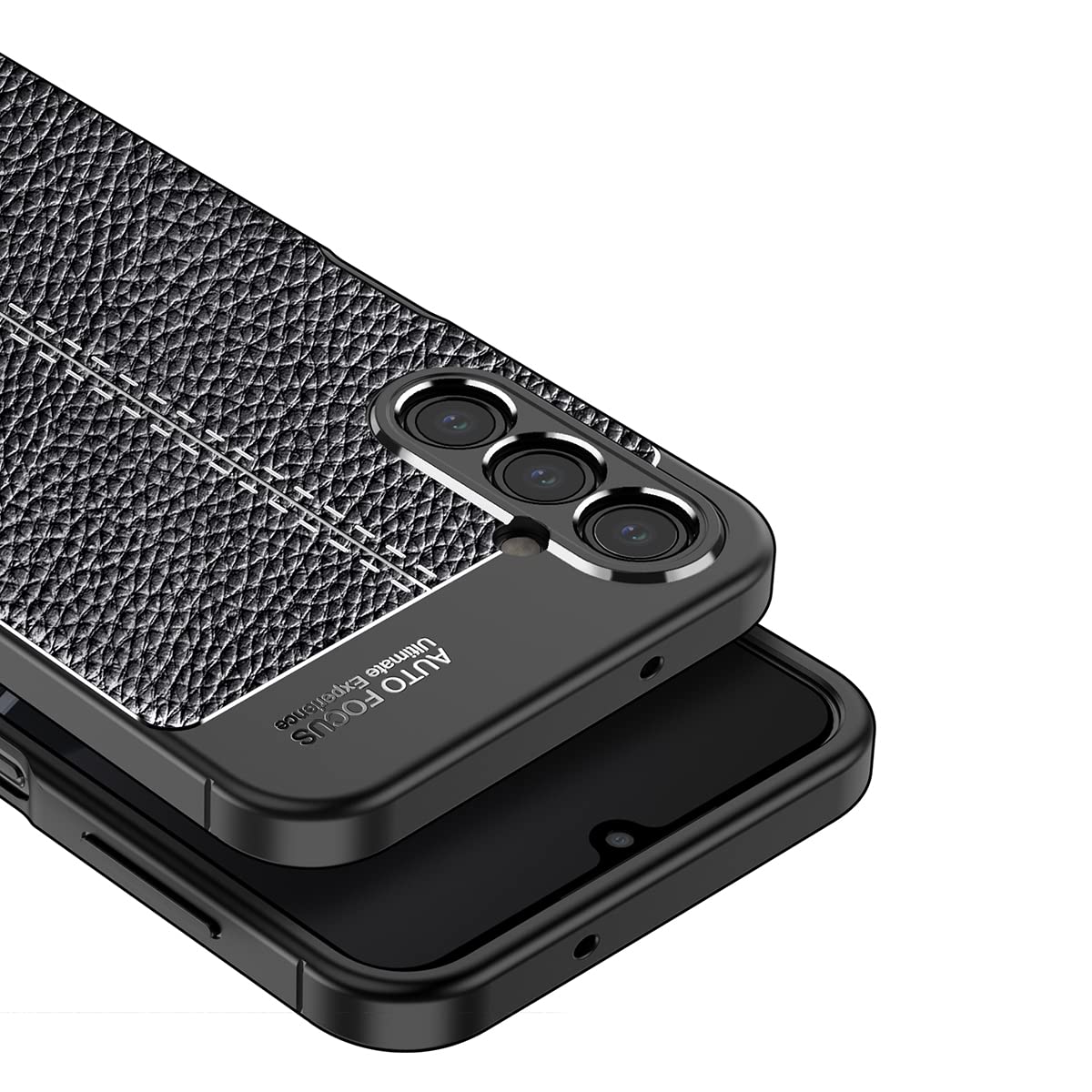 DABUNA Funda para Samsung Galaxy A14 5G Case Carcasa Uso Rudo Protector de Cámara Duradero Suave Similar Cuero Protector Cover (Negro)