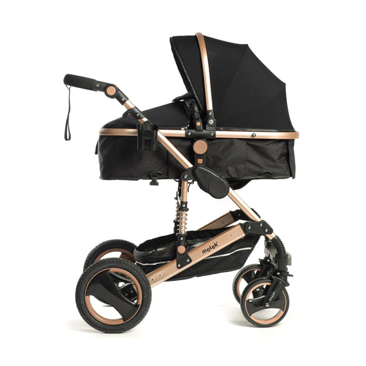 Carriola de Paseo Motek Dan Pro 2 en 1 Bambineto Chasis Aluminio Dorado