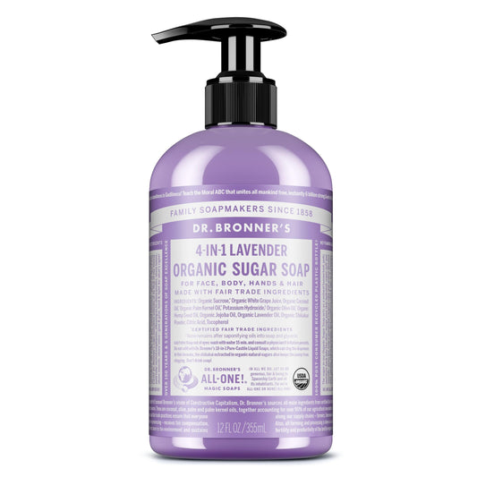 Jabón Líquido Dr. Bronner's Lavanda Orgánico e Hidratante Vegano para Manos, Cuerpo y Rostro
