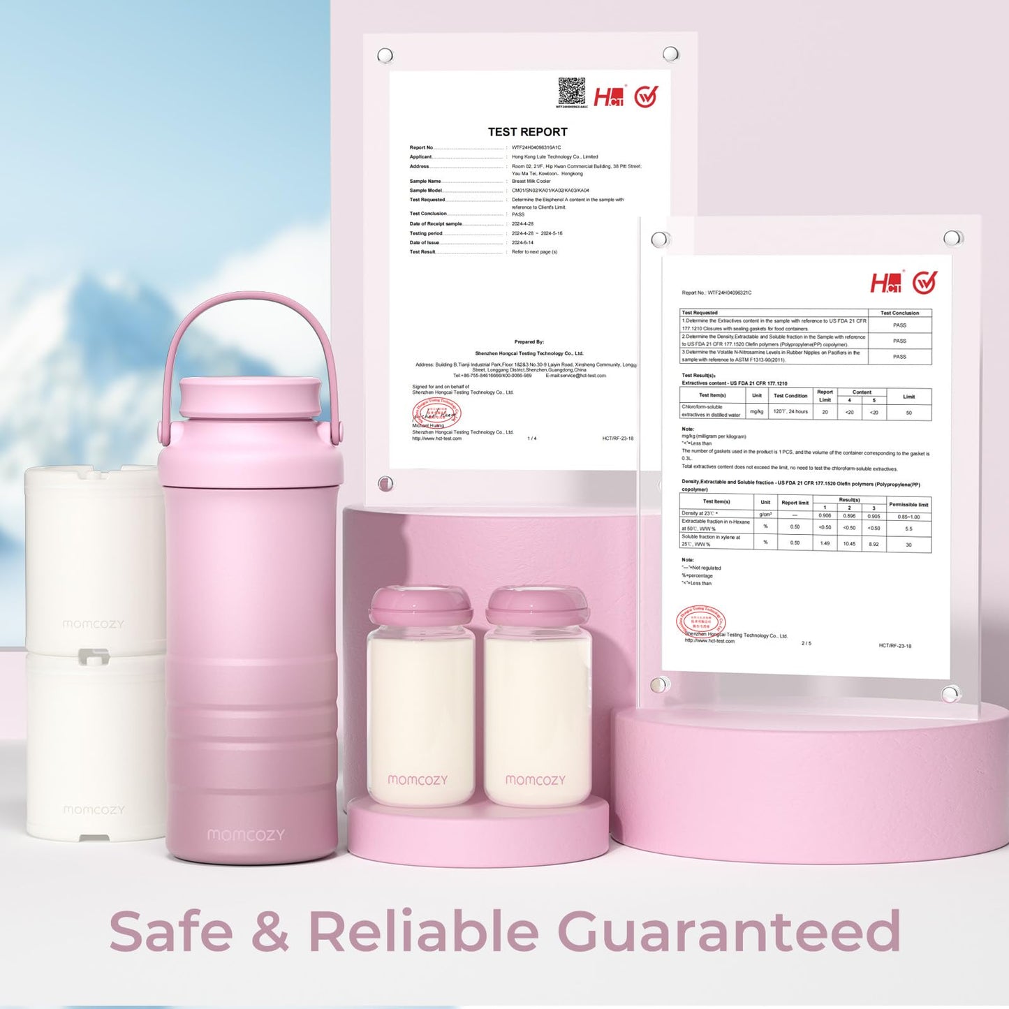 Momcozy Enfriador Portátil de Leche Materna de 22 oz para Exteriores, Salvavidas con Enfriamiento Total de 360° por 24 Horas, Enfriador de Leche Materna de Viaje de Mayor Capacidad con 2 Biberones