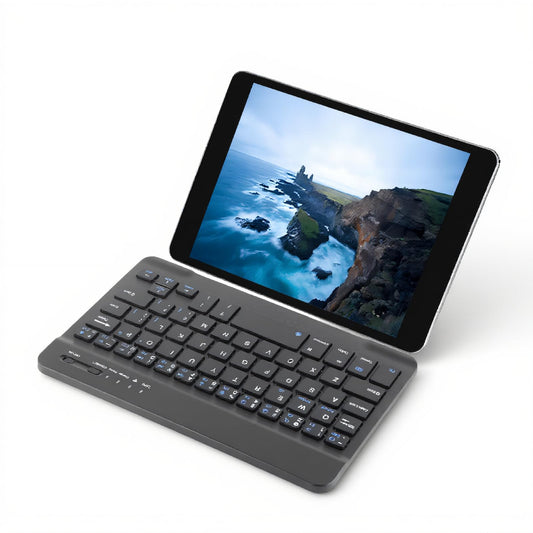 Teclado Inalámbrico Oumij Mini Blanco Ultra Delgado Recargable Universal para PC, Tablet y Laptop