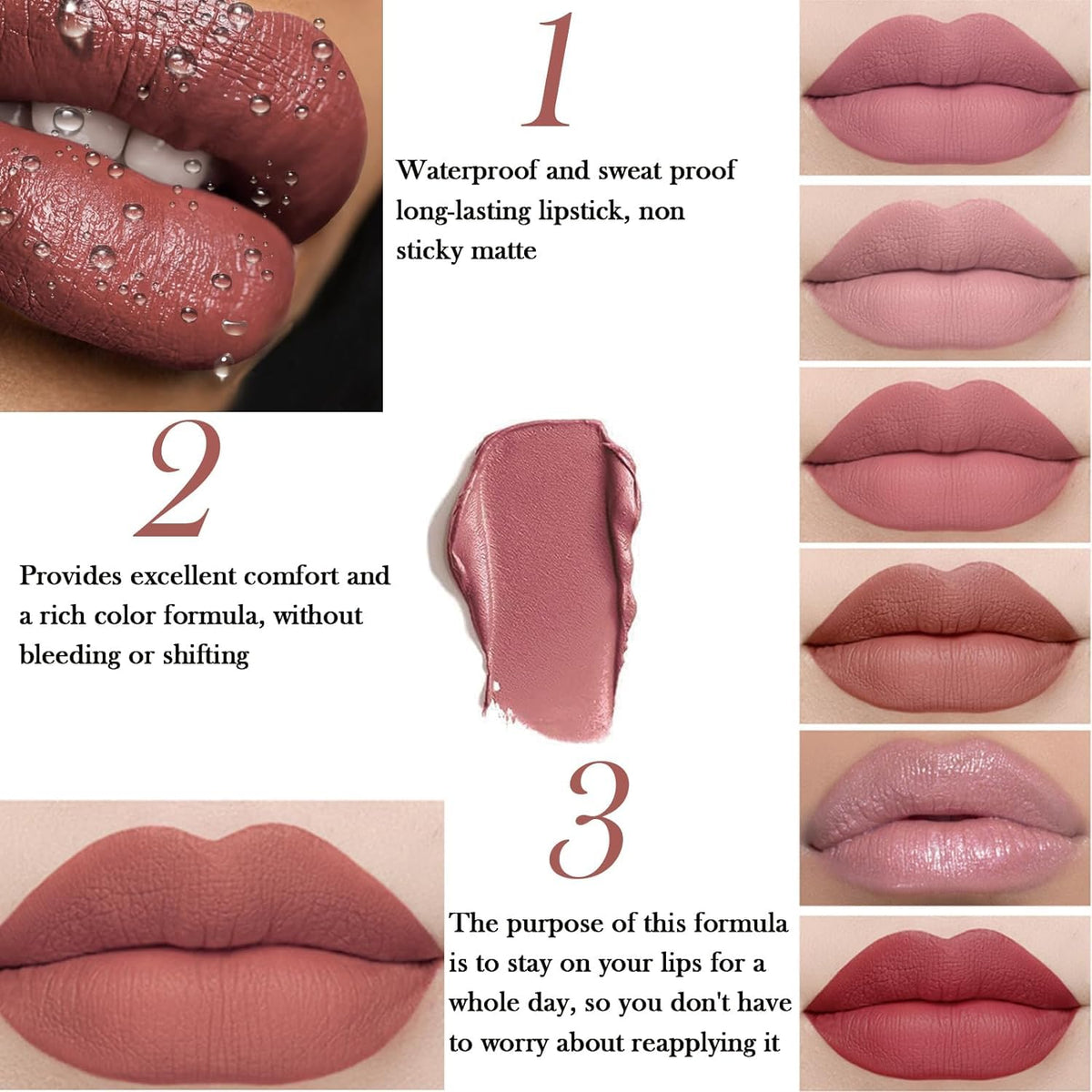 12Pcs Lápiz Labial Líquido con 2 Glitter Labial Set de Maquillaje
