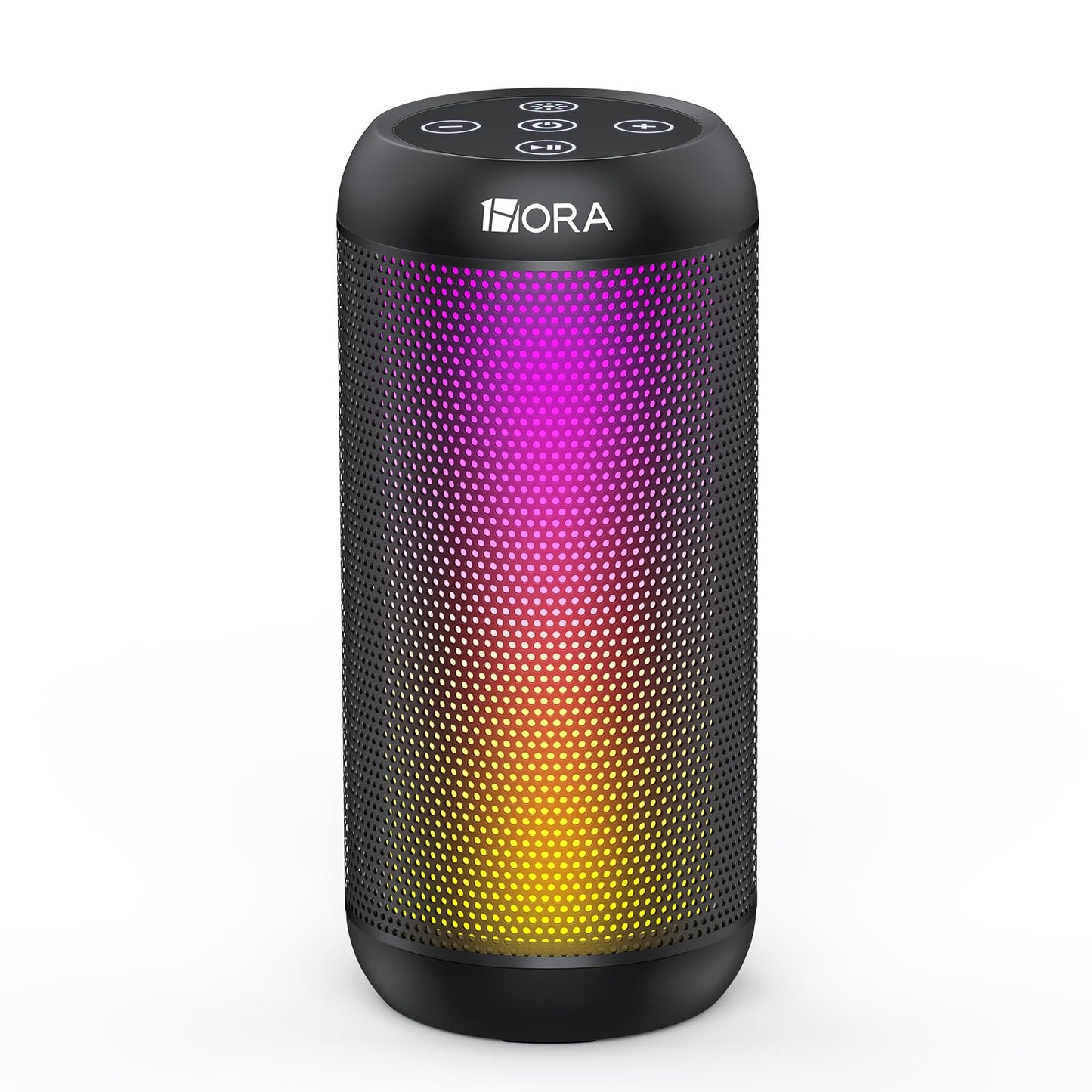 Bocina Bluetooth Portátil Hora Negro con Iluminación RGB y Emparejamiento TWS
