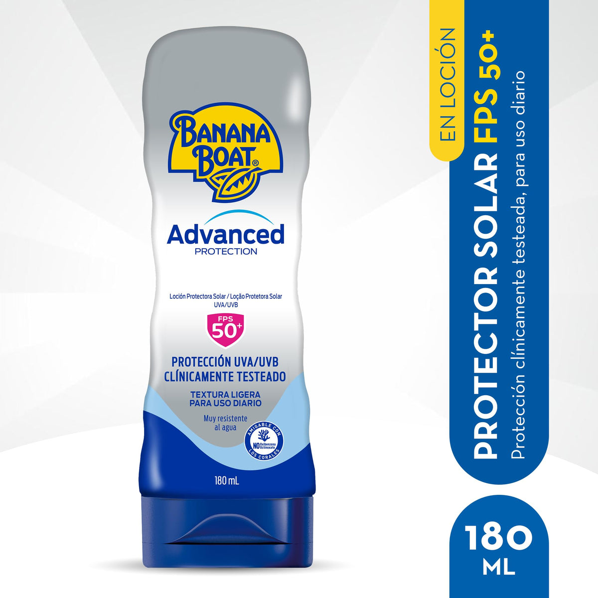 Banana Boat Advanced Protection Protector Solar 50 FPS Loción de 180ml